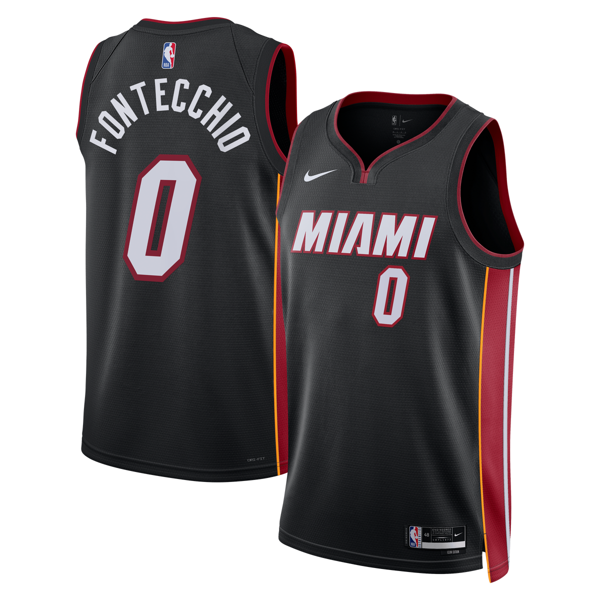 Simone Fontecchio Miami Heat Icon Edition Swingman Jersey - Black - Unisex