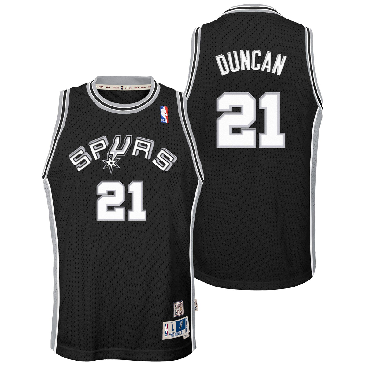 Tim Duncan San Antonio Spurs 1998-99 Hardwood Classics Swingman Road Jersey - Black - Youth