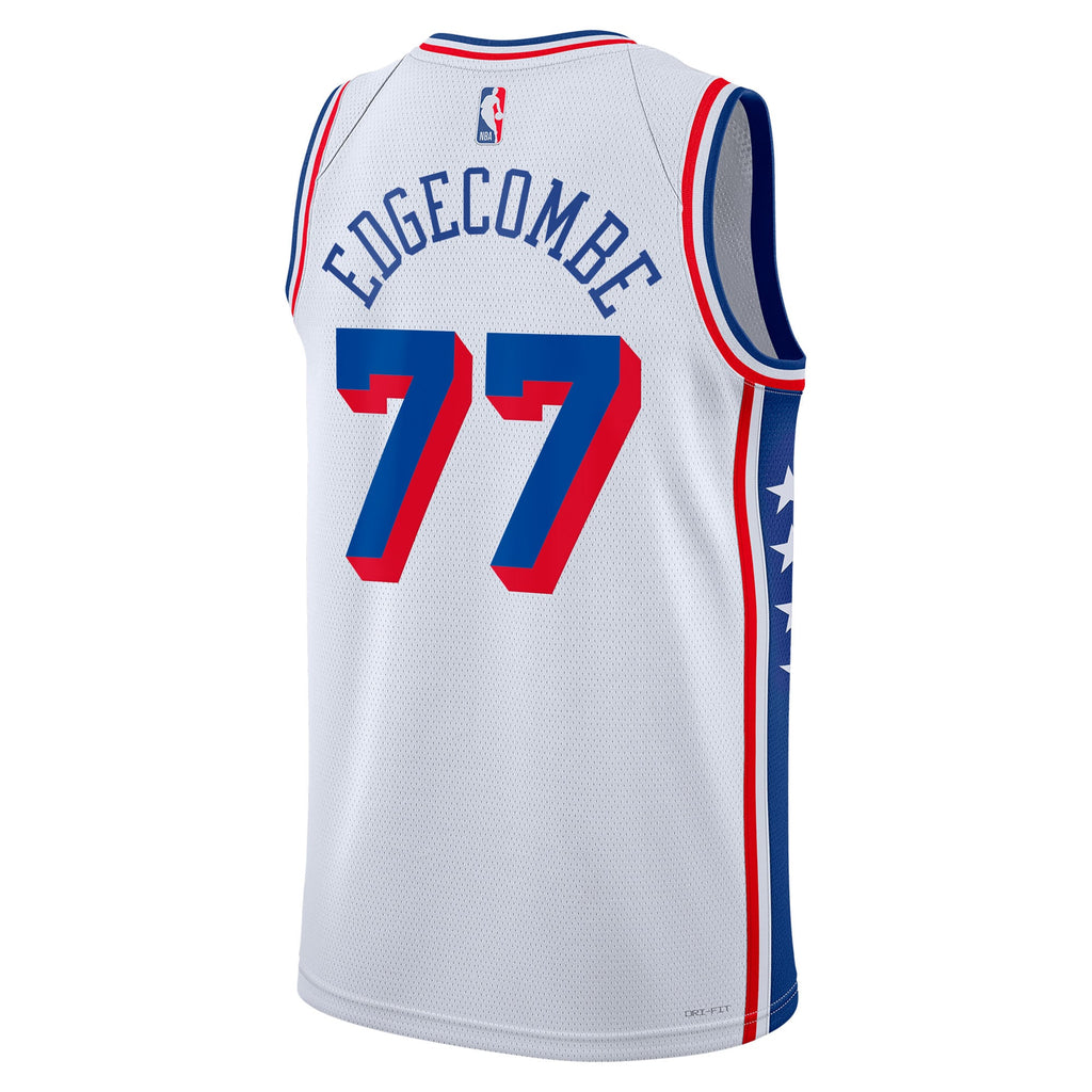 VJ Edgecombe Philadelphia 76ers Association Edition Swingman Jersey - White - Unisex