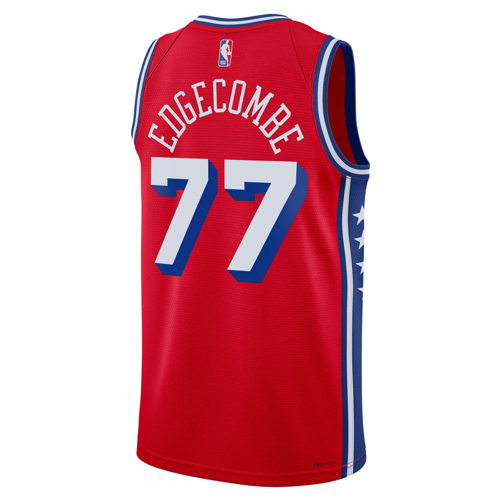 VJ Edgecombe Philadelphia 76ers Statement Edition Swingman Jersey - Red - Unisex