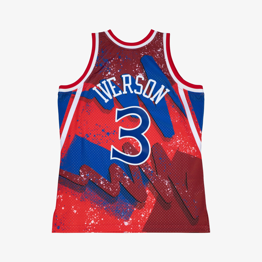 Allen Iverson Philadelphia 76ers 1996 Hyper Hoops Swingman Jersey - Scarlet