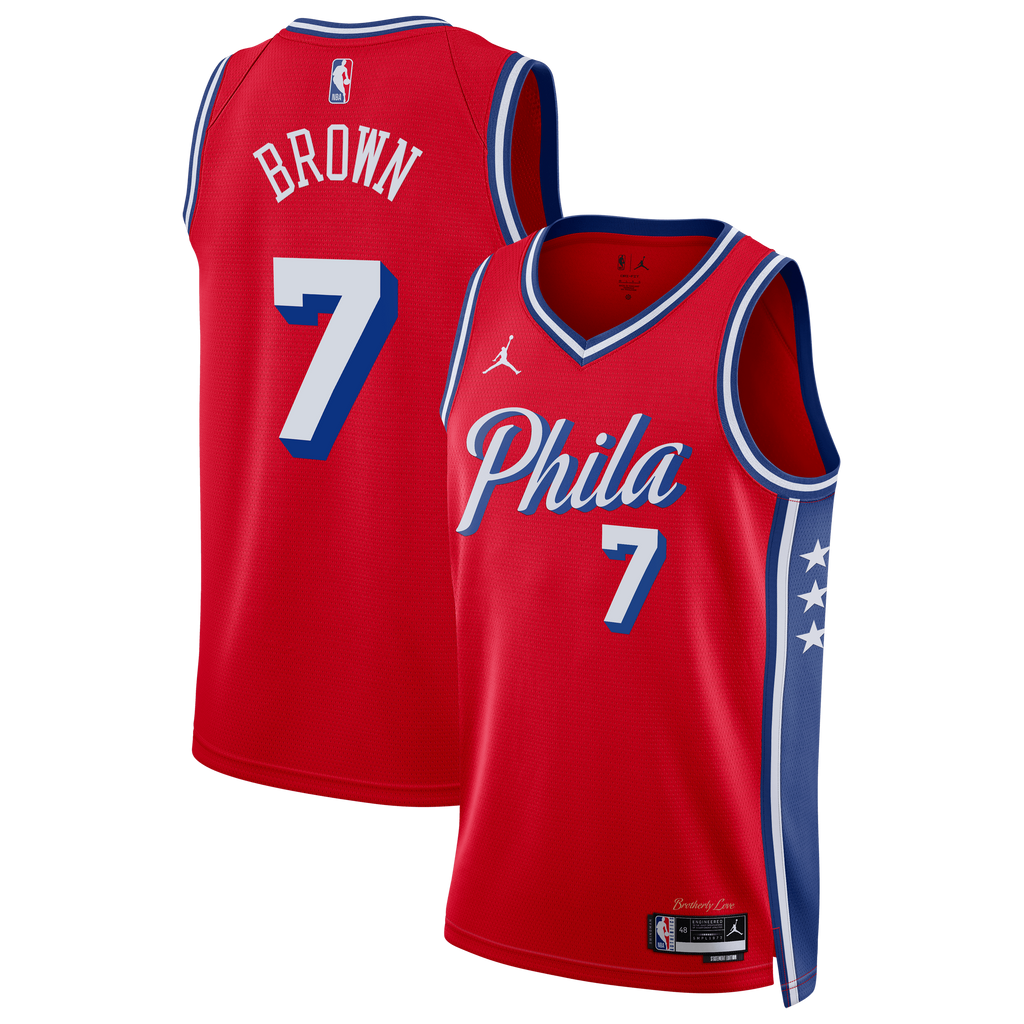 Jaylen Brown Philadelphia 76ers Statement Edition Swingman Jersey - Red - Unisex