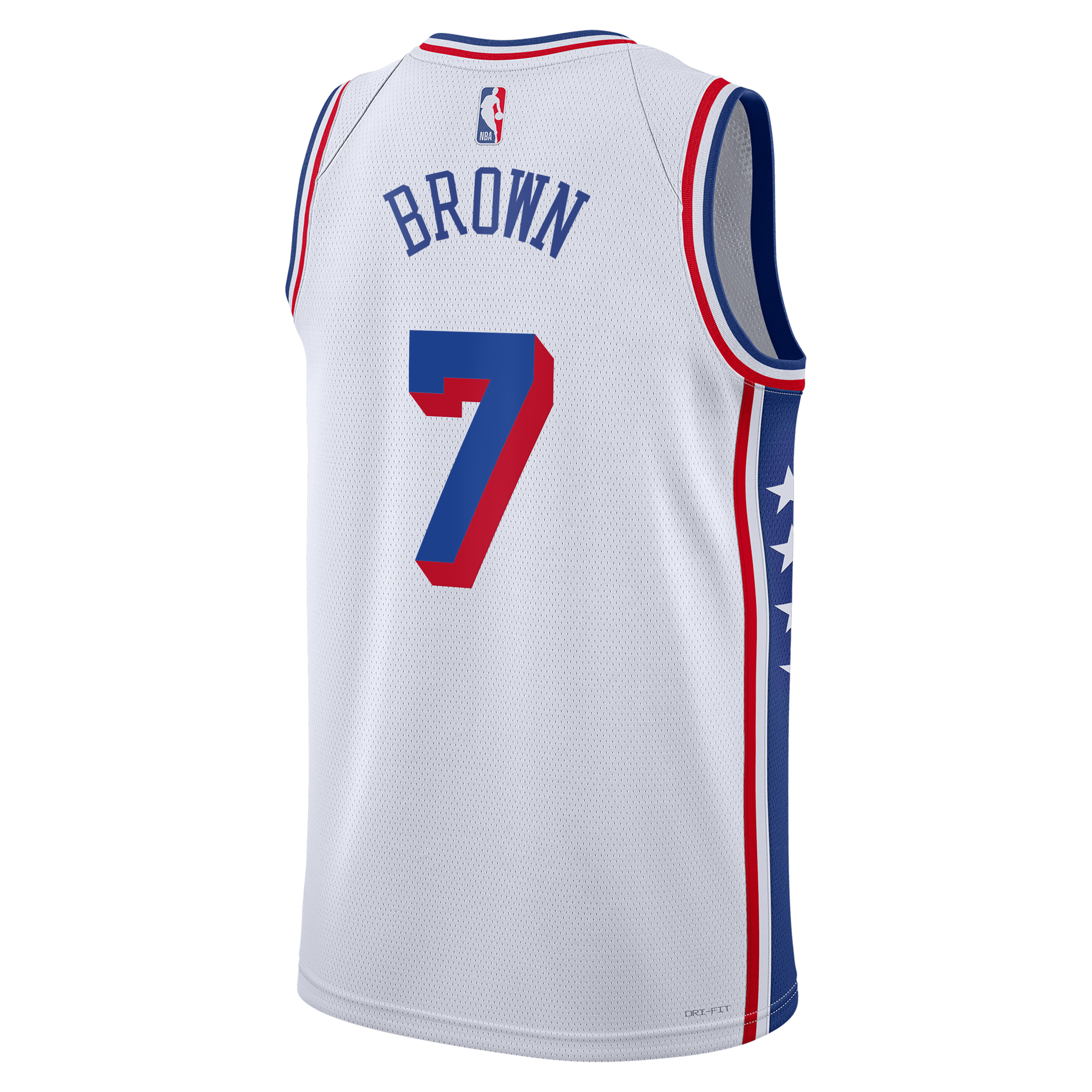 Jaylen Brown Philadelphia 76ers Association Edition Swingman Jersey - White - Unisex