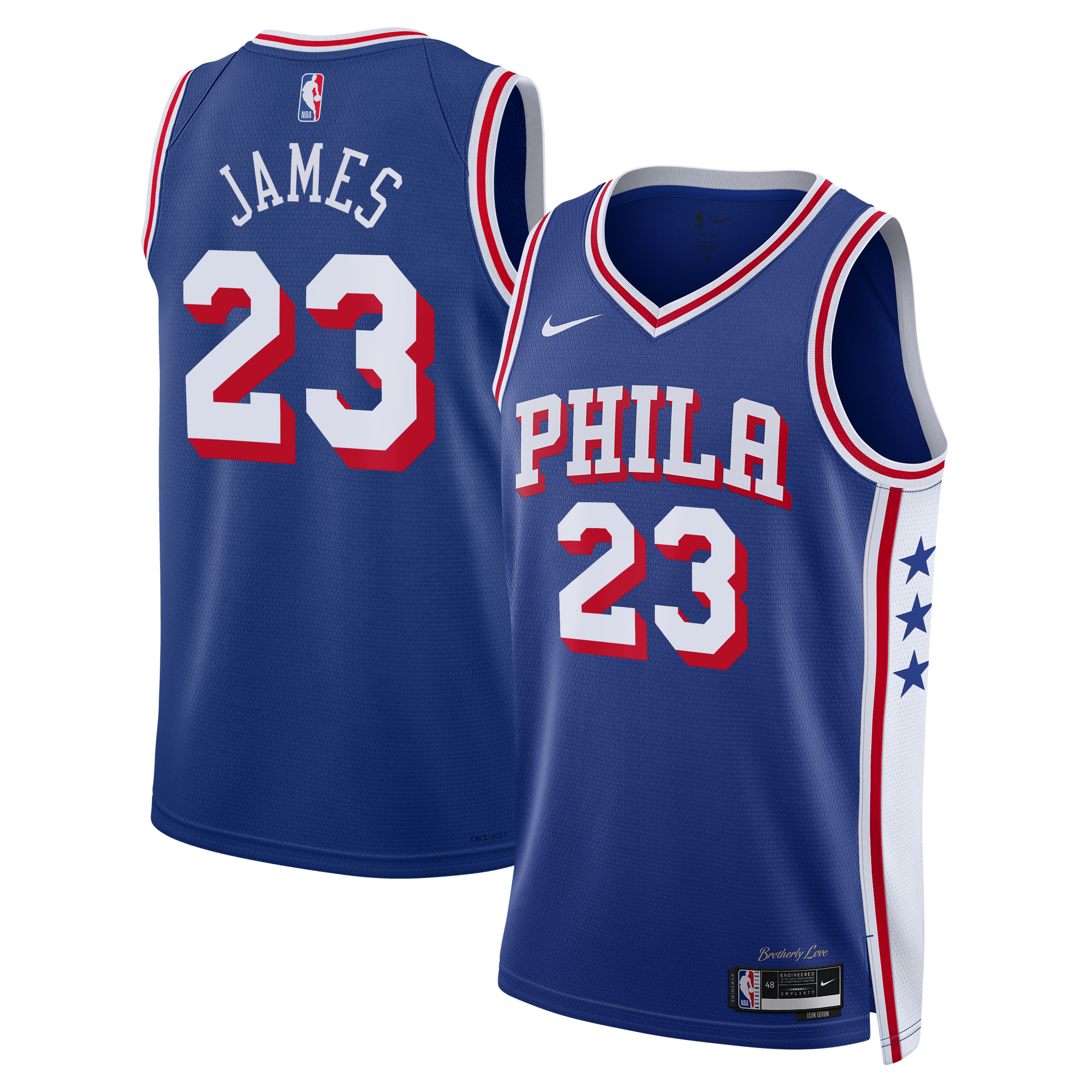 LeBron James Philadelphia 76ers Icon Edition Swingman Jersey - Royal - Unisex