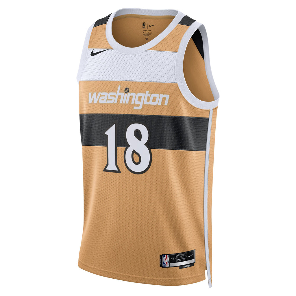 Kyshawn George Washington Wizards 2025/26 City Edition Swingman Jersey - Tan - Unisex