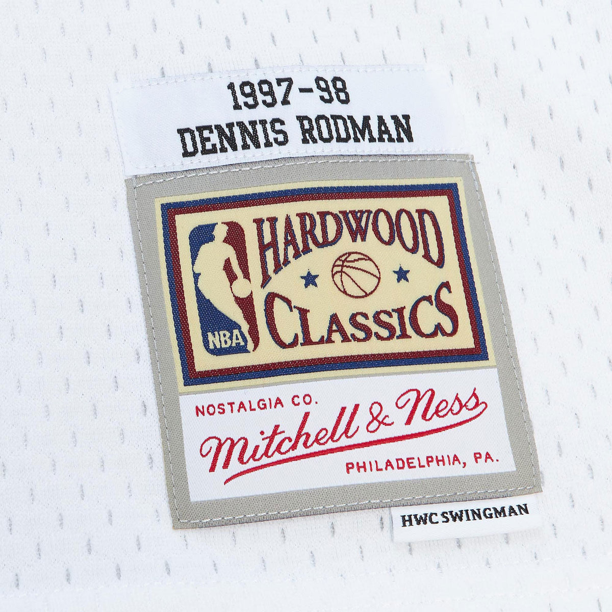 Dennis Rodman Chicago Bulls 1997 Cracked Cement Swingman Jersey - White