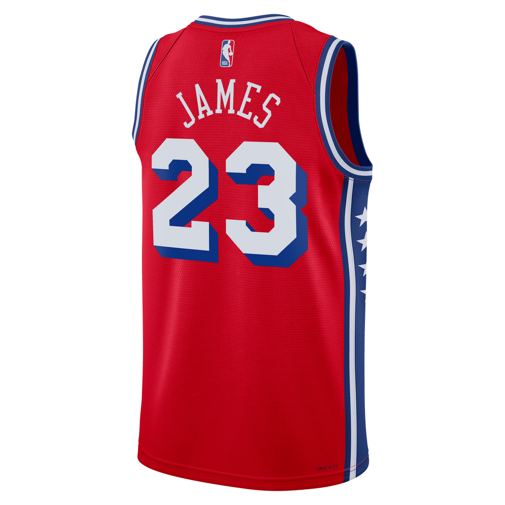 LeBron James Philadelphia 76ers Statement Edition Swingman Jersey - Red - Unisex