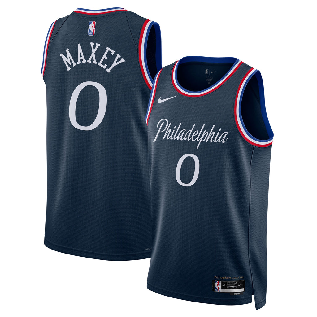 Tyrese Maxey Philadelphia 76ers 2025/26 City Edition Swingman Jersey - Navy - Unisex
