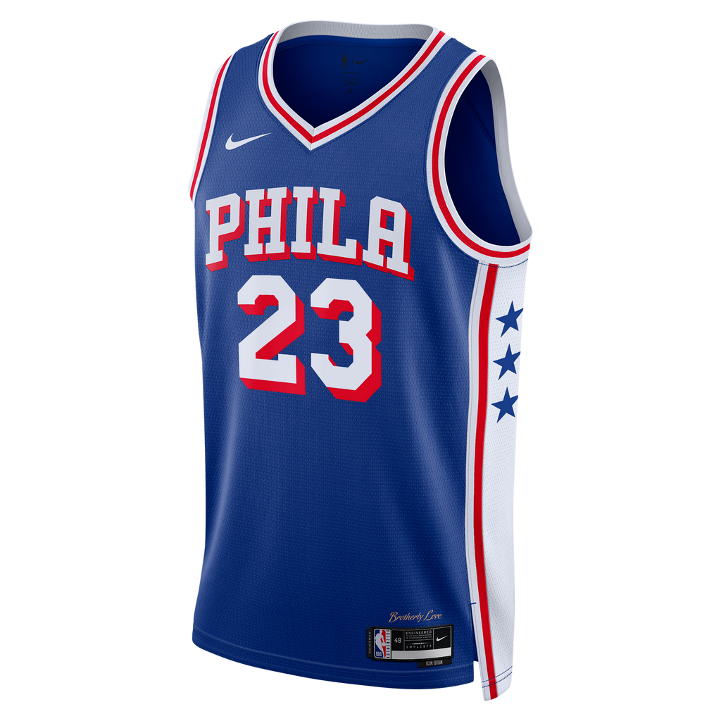 LeBron James Philadelphia 76ers Icon Edition Swingman Jersey - Royal - Unisex
