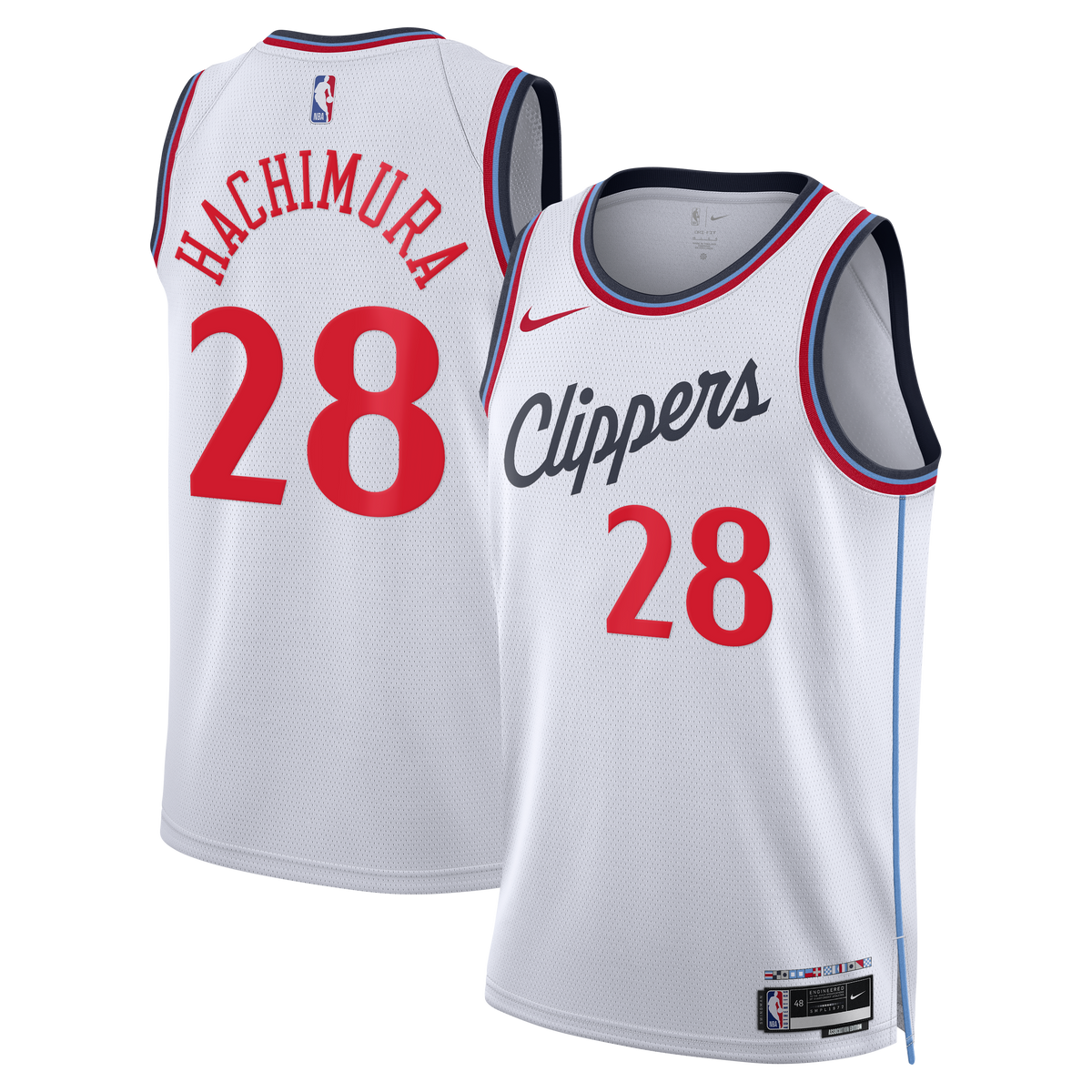 Rui Hachimura Los Angeles Clippers Association Edition Replica Swingman Jersey - White - Unisex