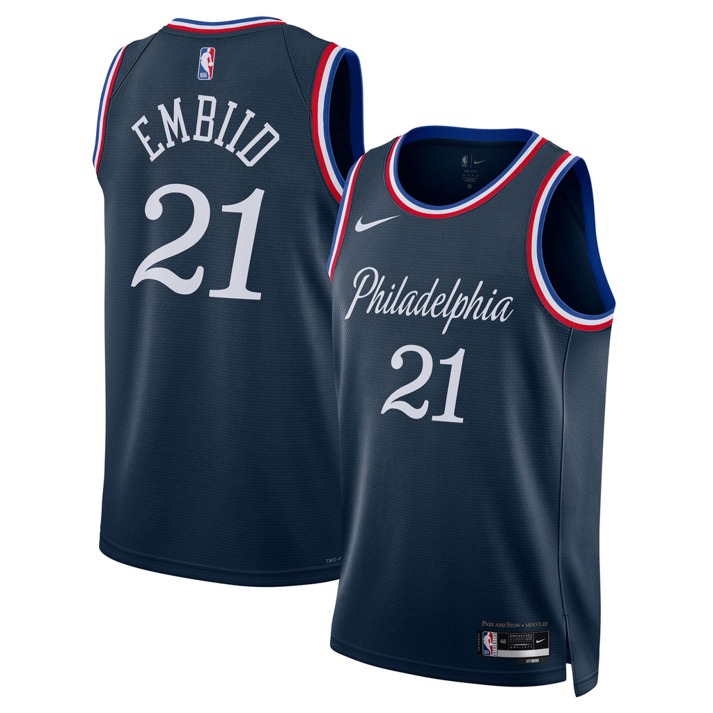 Joel Embiid Philadelphia 76ers 2025/26 City Edition Swingman Jersey - Navy - Unisex