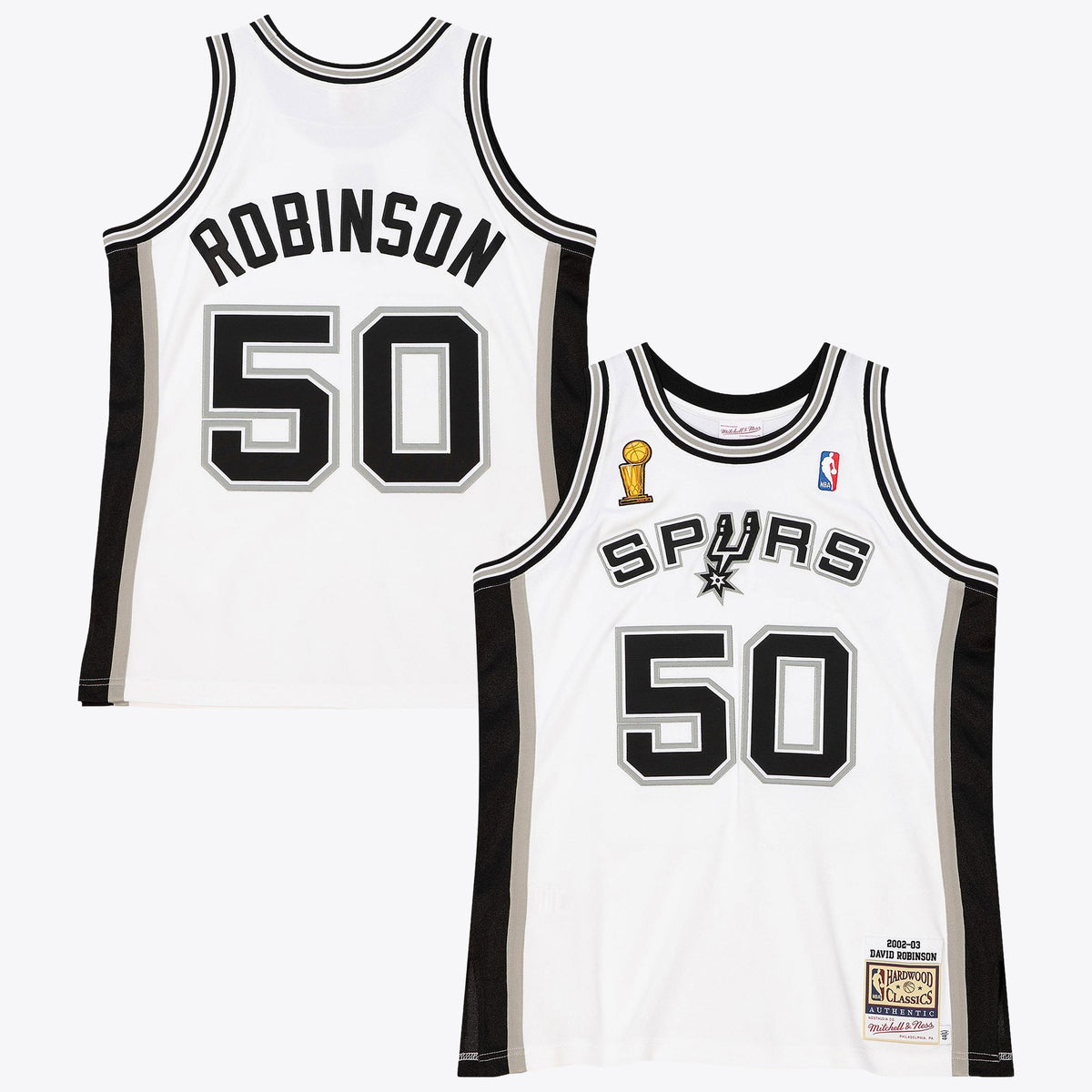 David Robinson San Antonio Spurs 2002 Finals Authentic Home Jersey - White