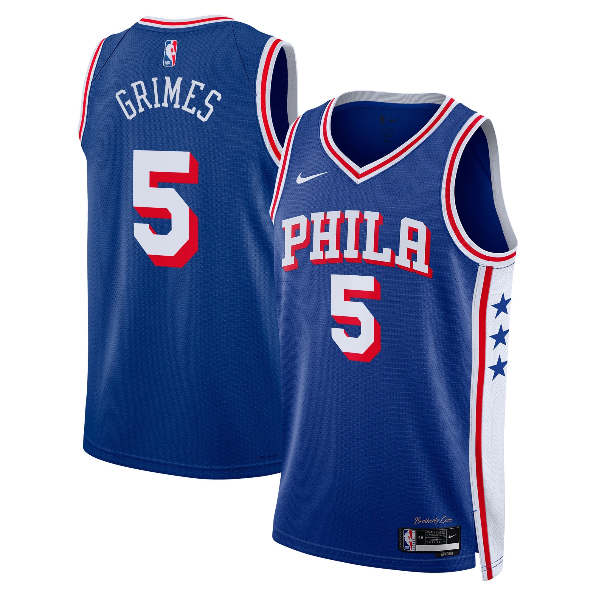 Quentin Grimes Philadelphia 76ers Icon Edition Swingman Jersey - Royal - Unisex