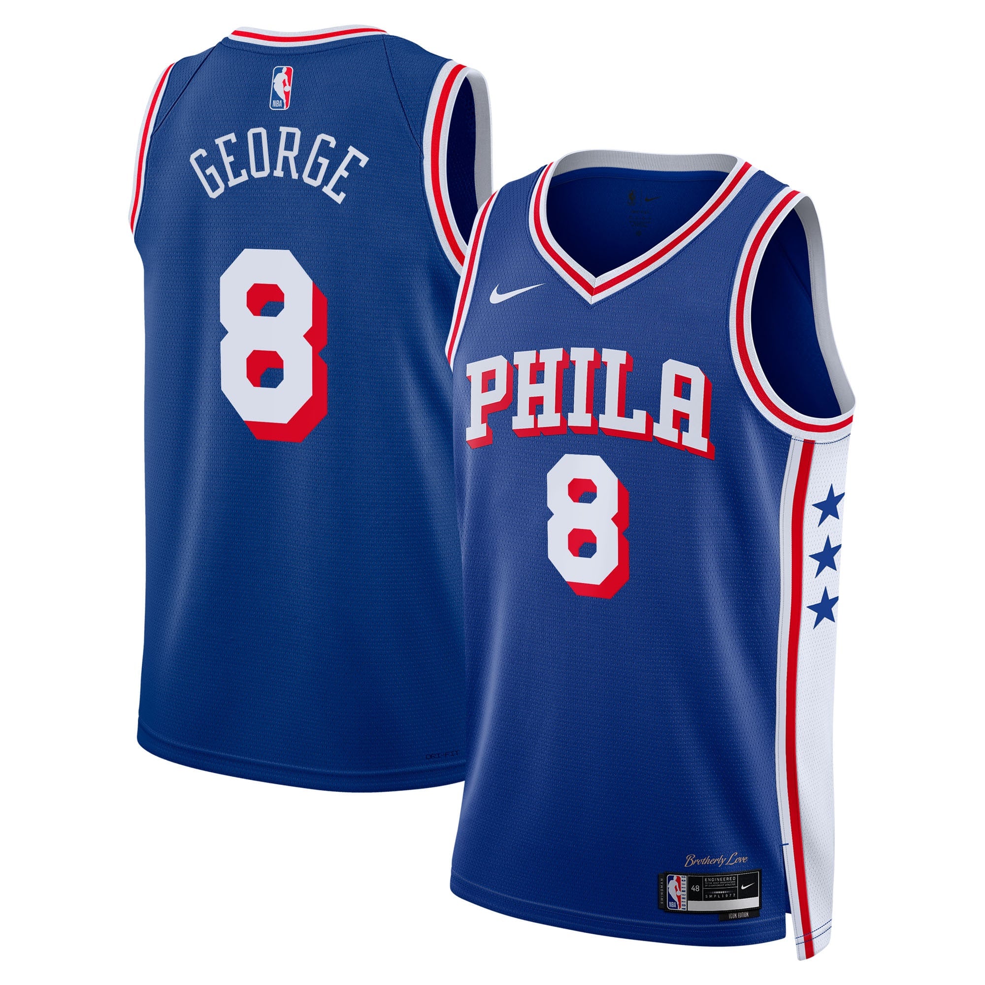 Paul George Philadelphia 76ers Icon Edition Swingman Jersey - Royal - Unisex