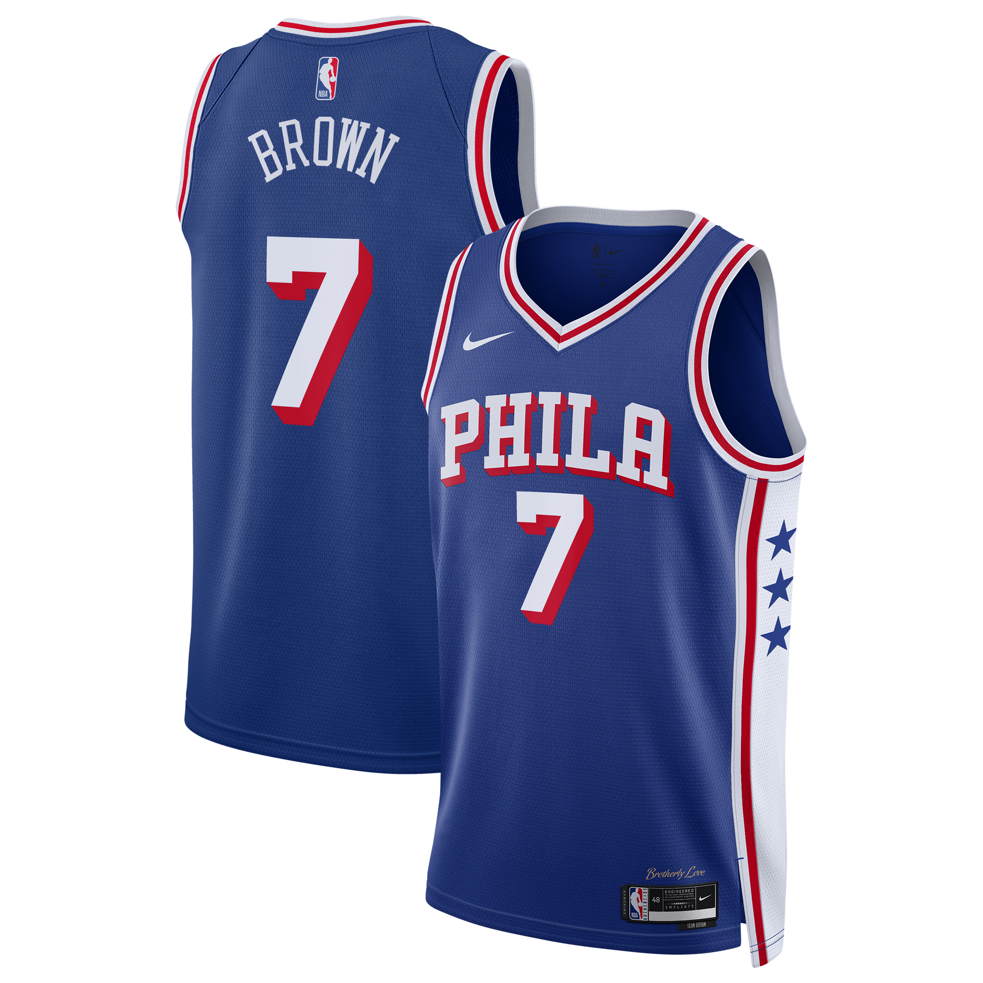 Jaylen Brown Philadelphia 76ers Icon Edition Swingman Jersey - Royal - Youth
