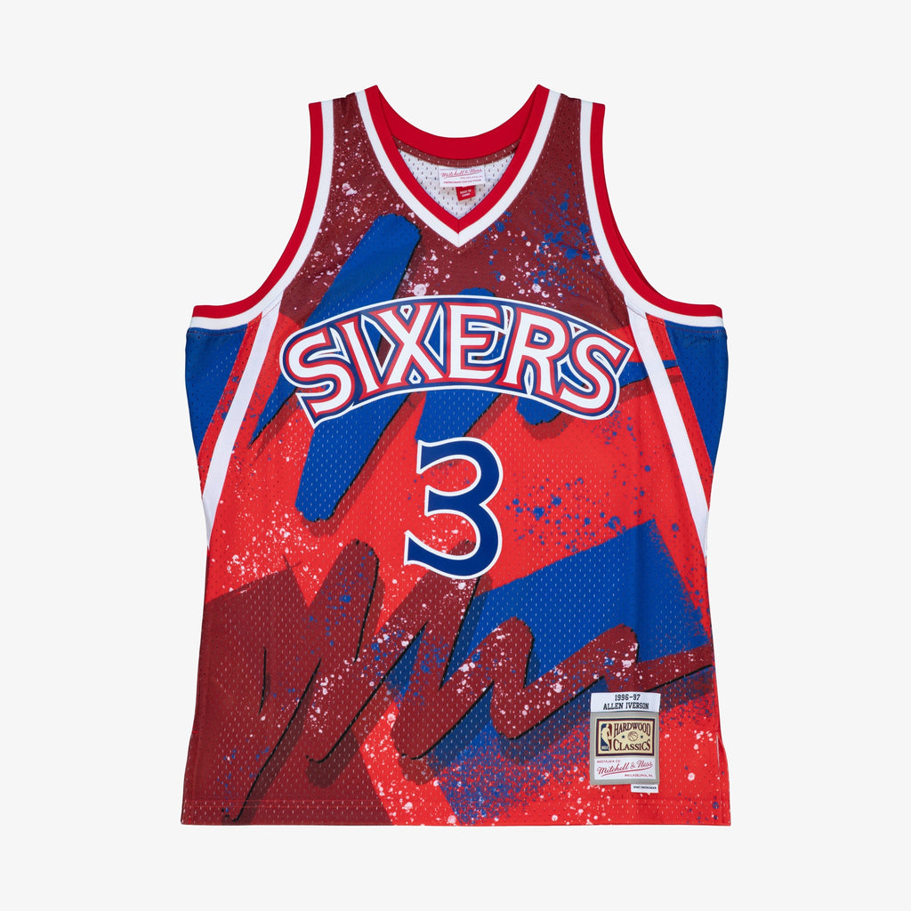 Allen Iverson Philadelphia 76ers 1996 Hyper Hoops Swingman Jersey - Scarlet