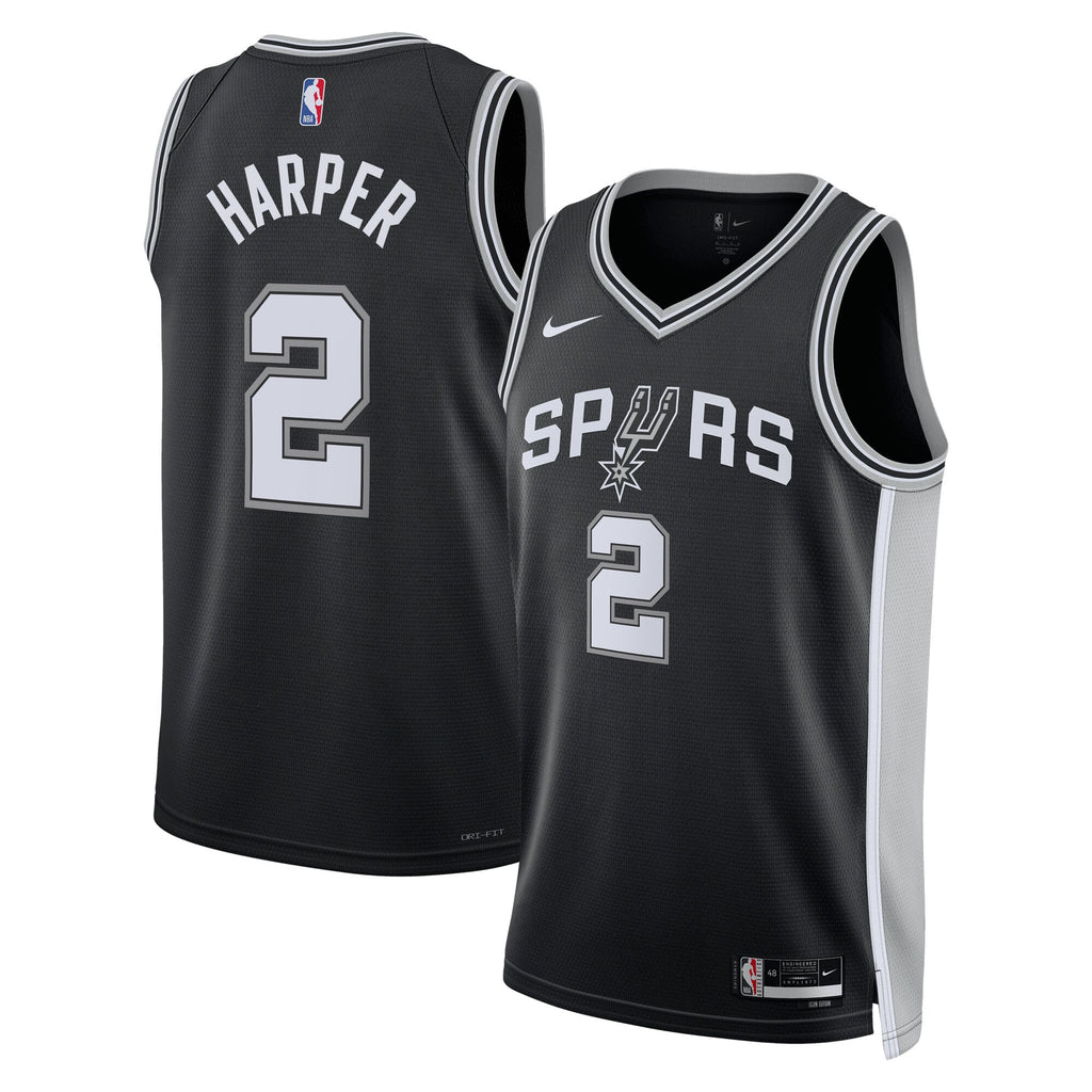 Dylan Harper San Antonio Spurs 2025 Icon Edition Swingman Jersey - Black - Unisex