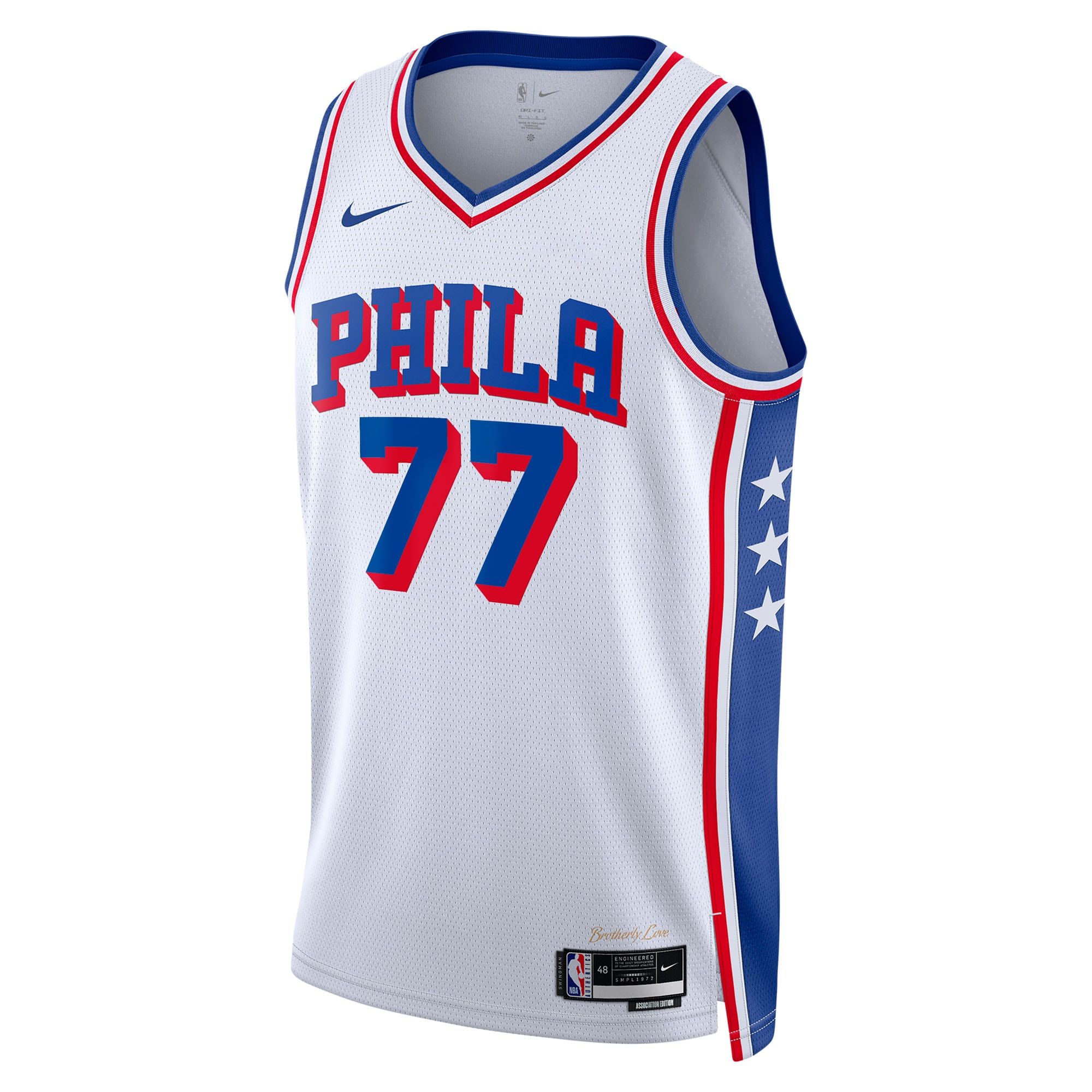 VJ Edgecombe Philadelphia 76ers Association Edition Swingman Jersey - White - Unisex