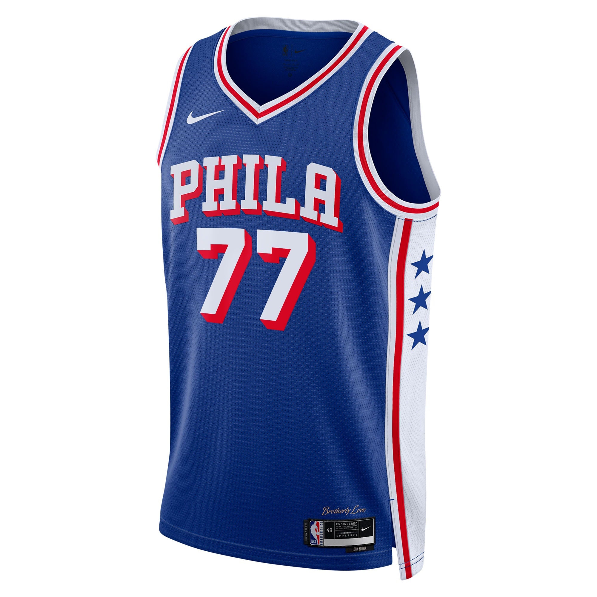 VJ Edgecombe Philadelphia 76ers Icon Edition Swingman Jersey - Royal - Youth