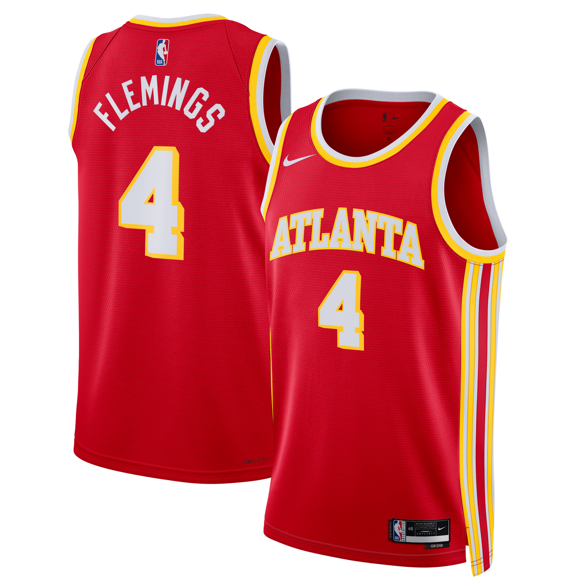 Kingston Flemings Atlanta Hawks Swingman Icon Jersey - Red - Unisex