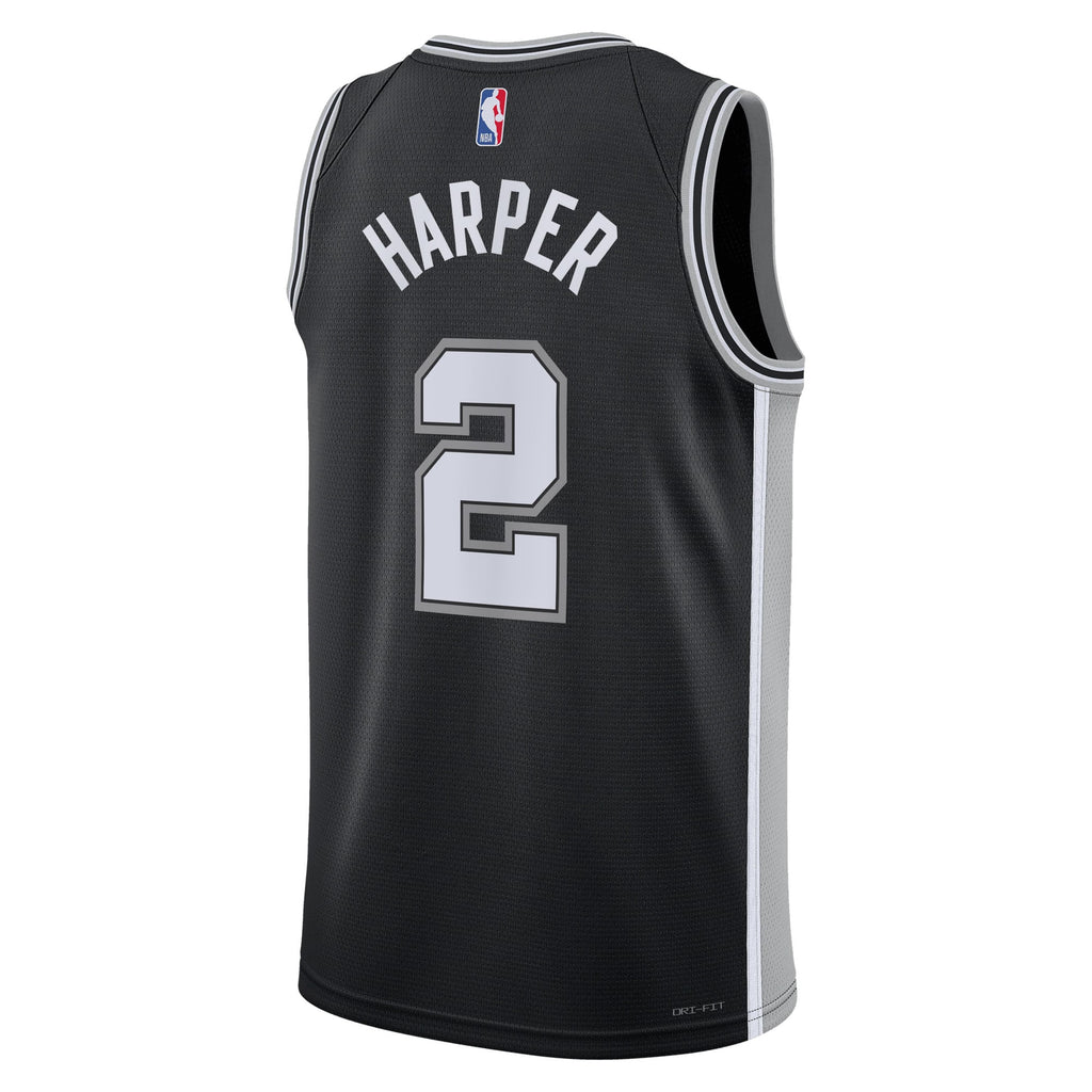 Dylan Harper San Antonio Spurs 2025 Icon Edition Swingman Jersey - Black - Youth