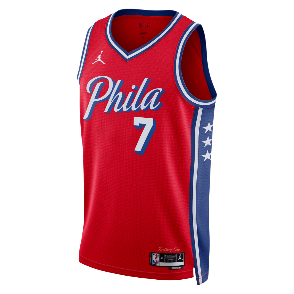 Jaylen Brown Philadelphia 76ers Statement Edition Swingman Jersey - Red - Unisex
