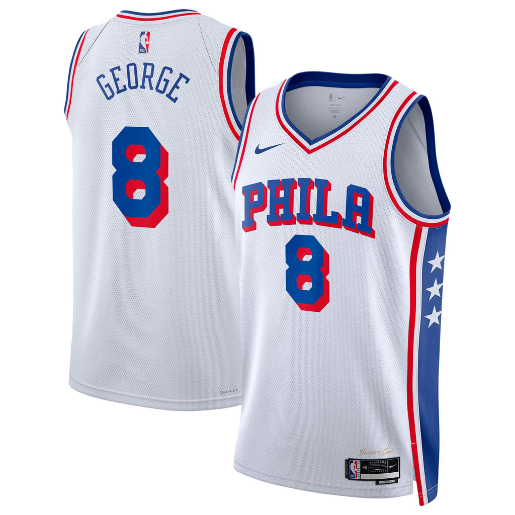 Paul George Philadelphia 76ers Association Edition Swingman Jersey - White - Unisex