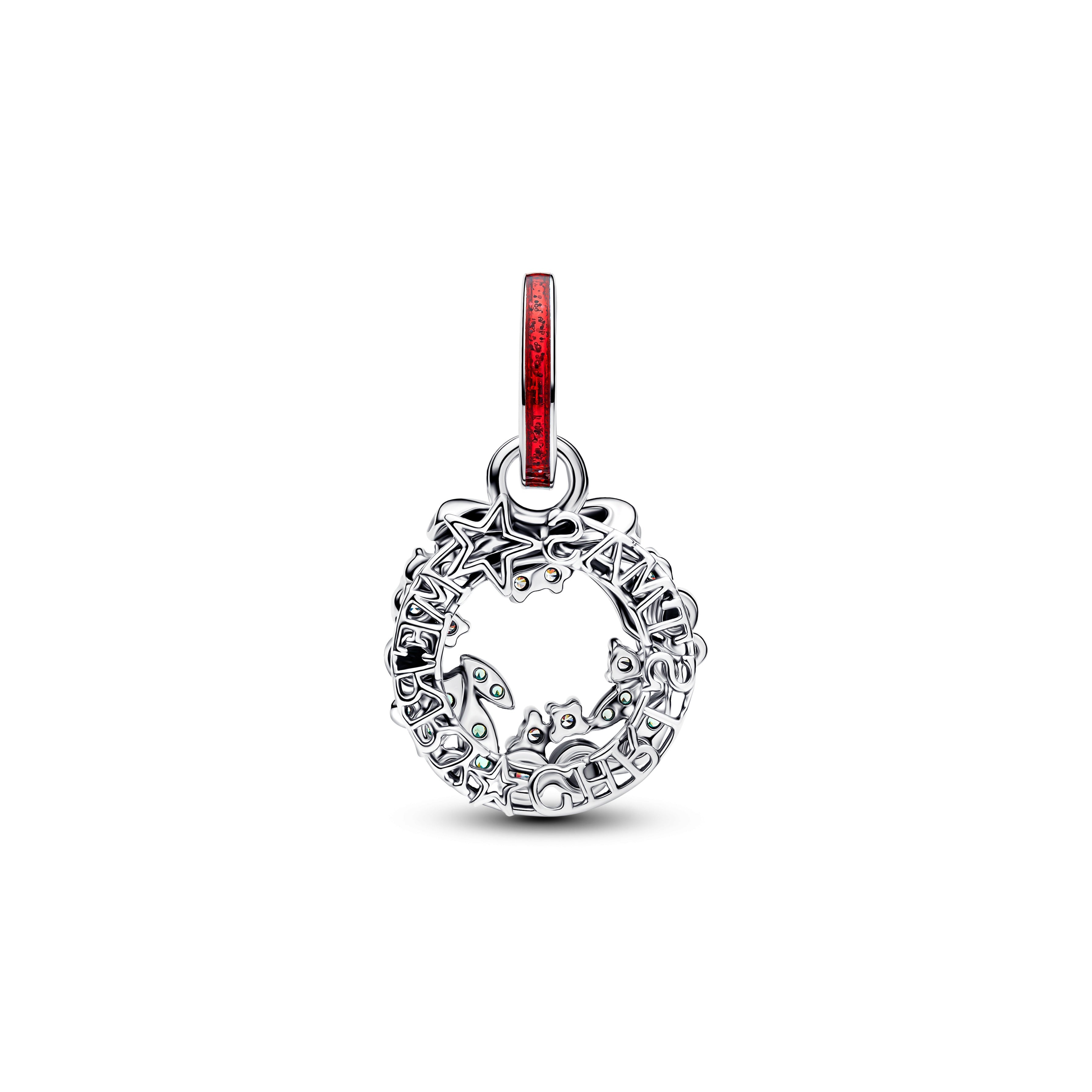 Holiday Wreath Double Dangle Charm