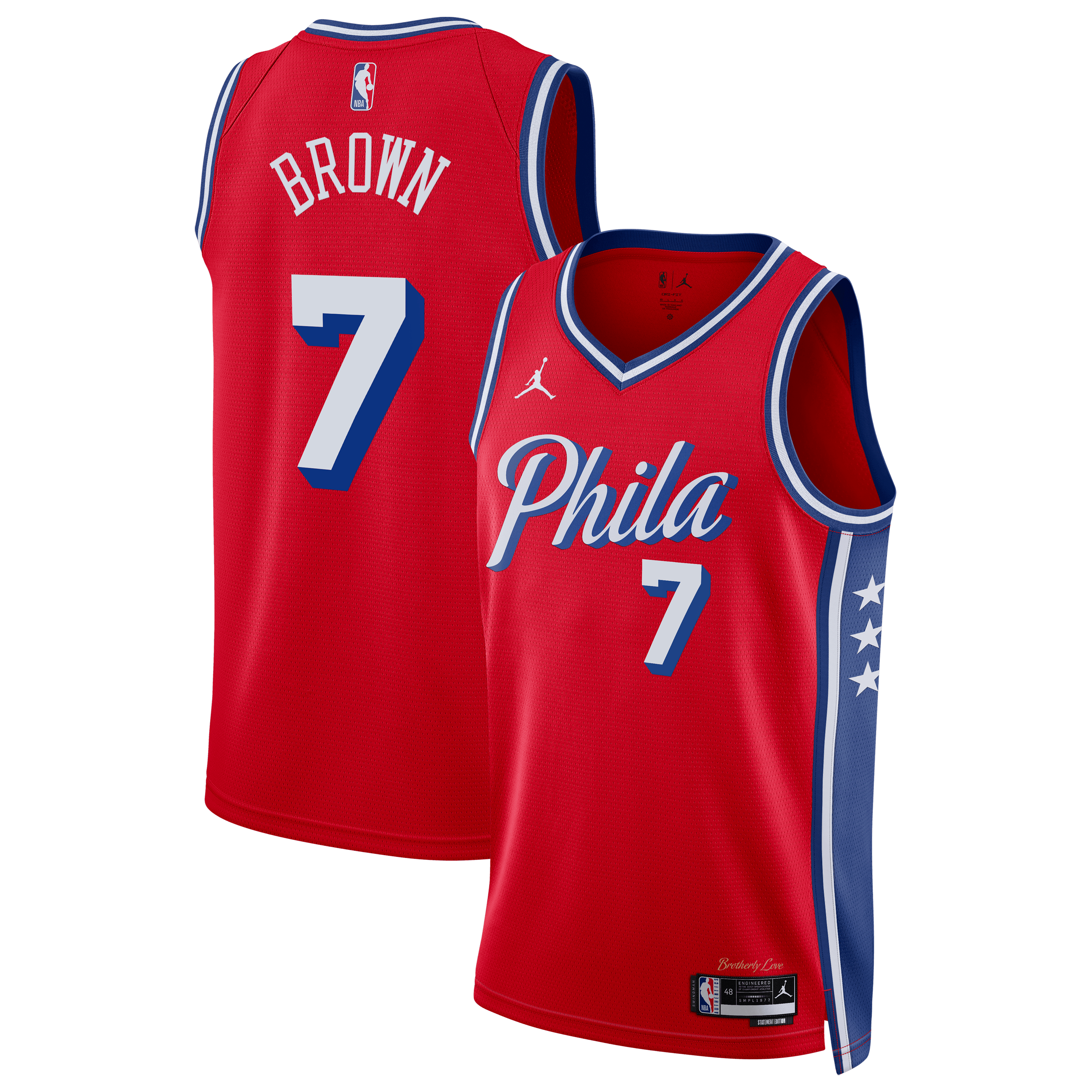 Jaylen Brown Philadelphia 76ers Statement Edition Swingman Jersey - Red - Unisex