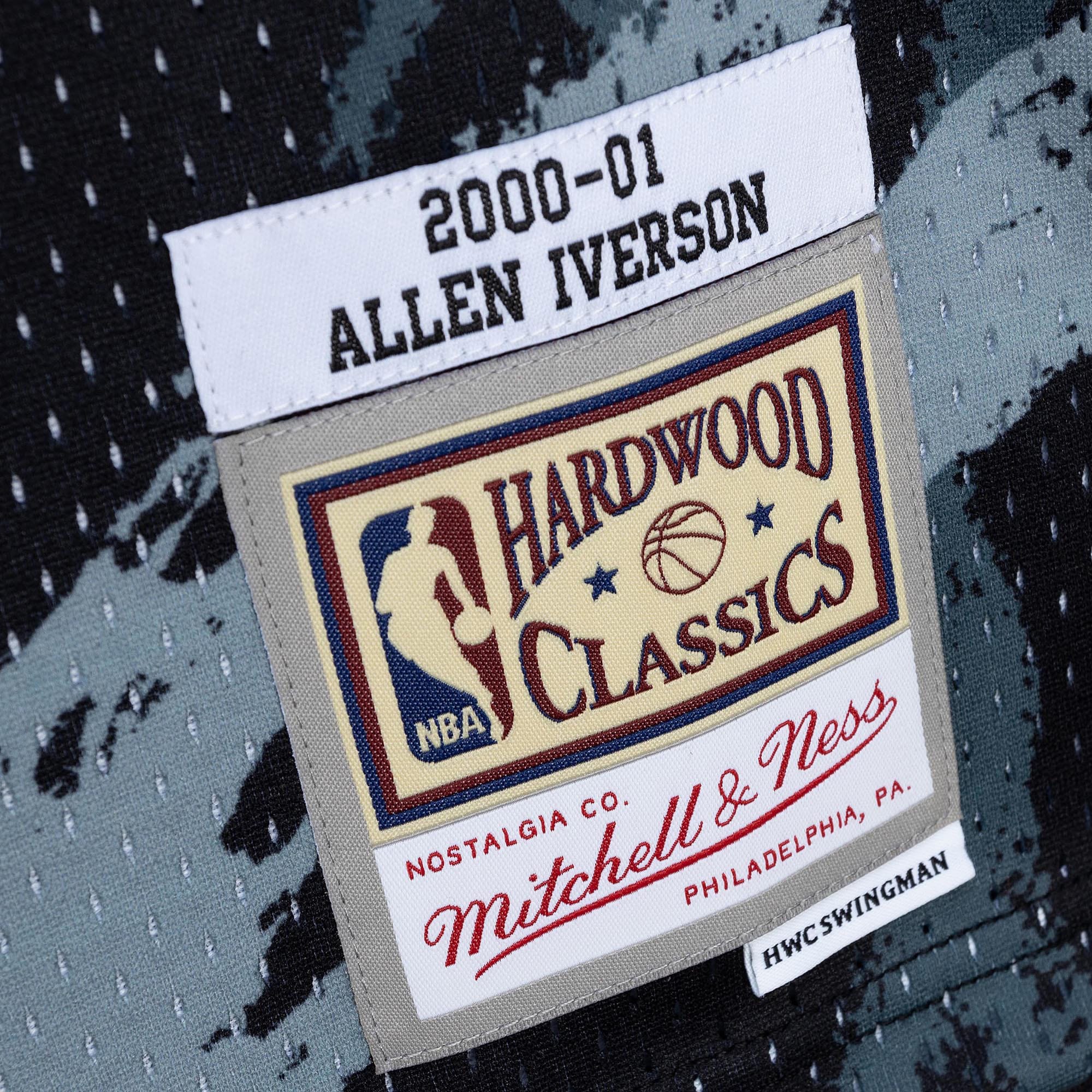 Allen Iverson Philadelphia 76ers 2000 Team Marble Swingman Jersey - Black