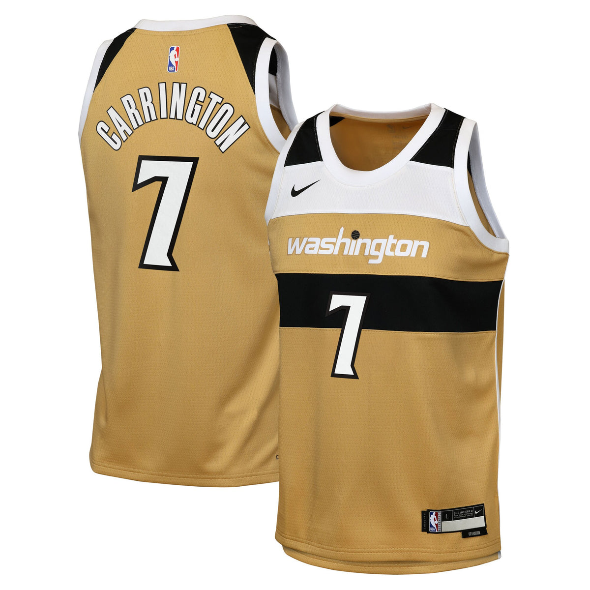 Carlton Carrington Washington Wizards 2025/26 City Edition Swingman Jersey - Tan - Youth