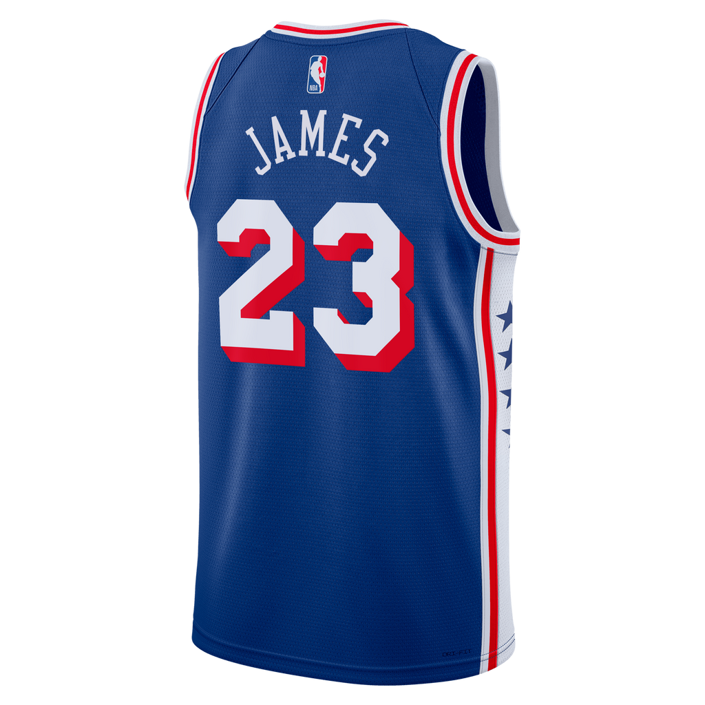 LeBron James Philadelphia 76ers Icon Edition Swingman Jersey - Royal - Youth