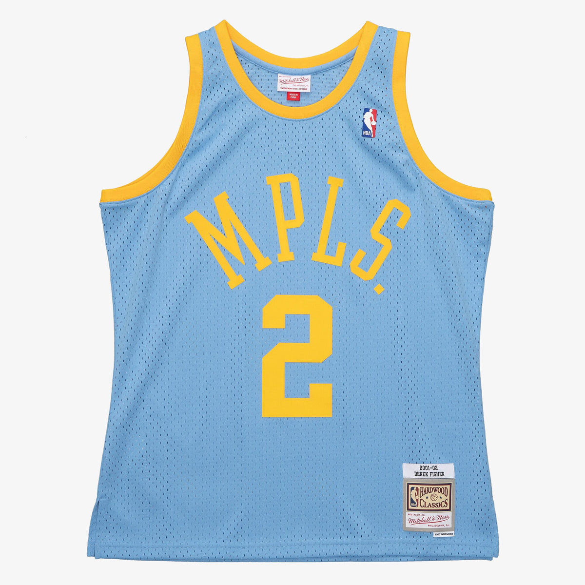 Derek Fisher Los Angeles Lakers 2001 Authentic Swingman Jersey - Columbia Blue