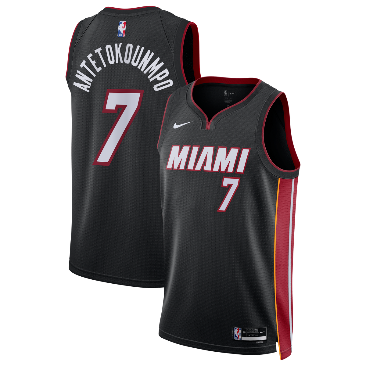 Giannis Antetokounmpo Miami Heat Icon Edition Swingman Jersey - Black - Unisex