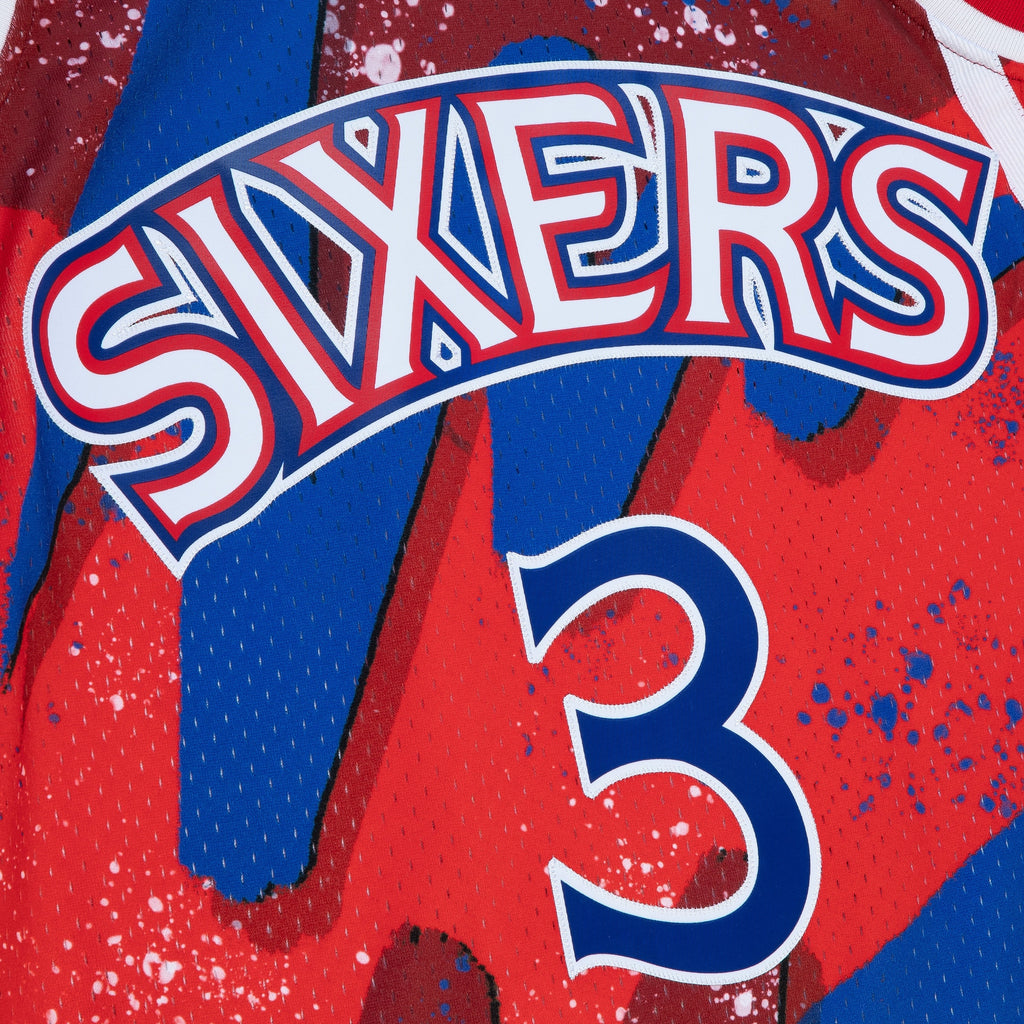 Allen Iverson Philadelphia 76ers 1996 Hyper Hoops Swingman Jersey - Scarlet