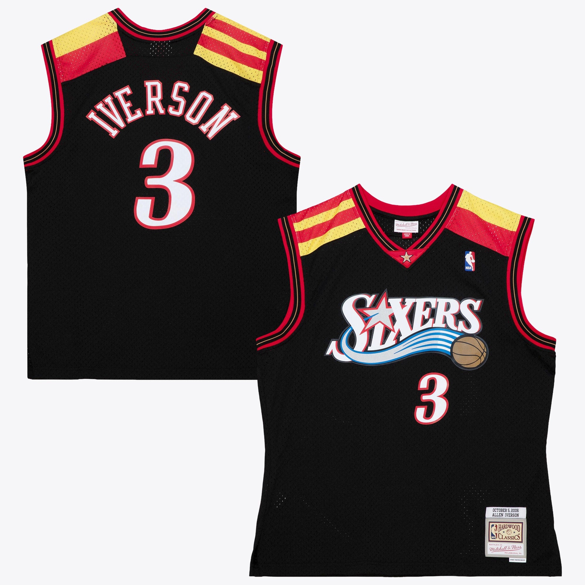 Allen Iverson Philadelphia 76ers 2006 Spain Authentic Alternate Jersey - Black