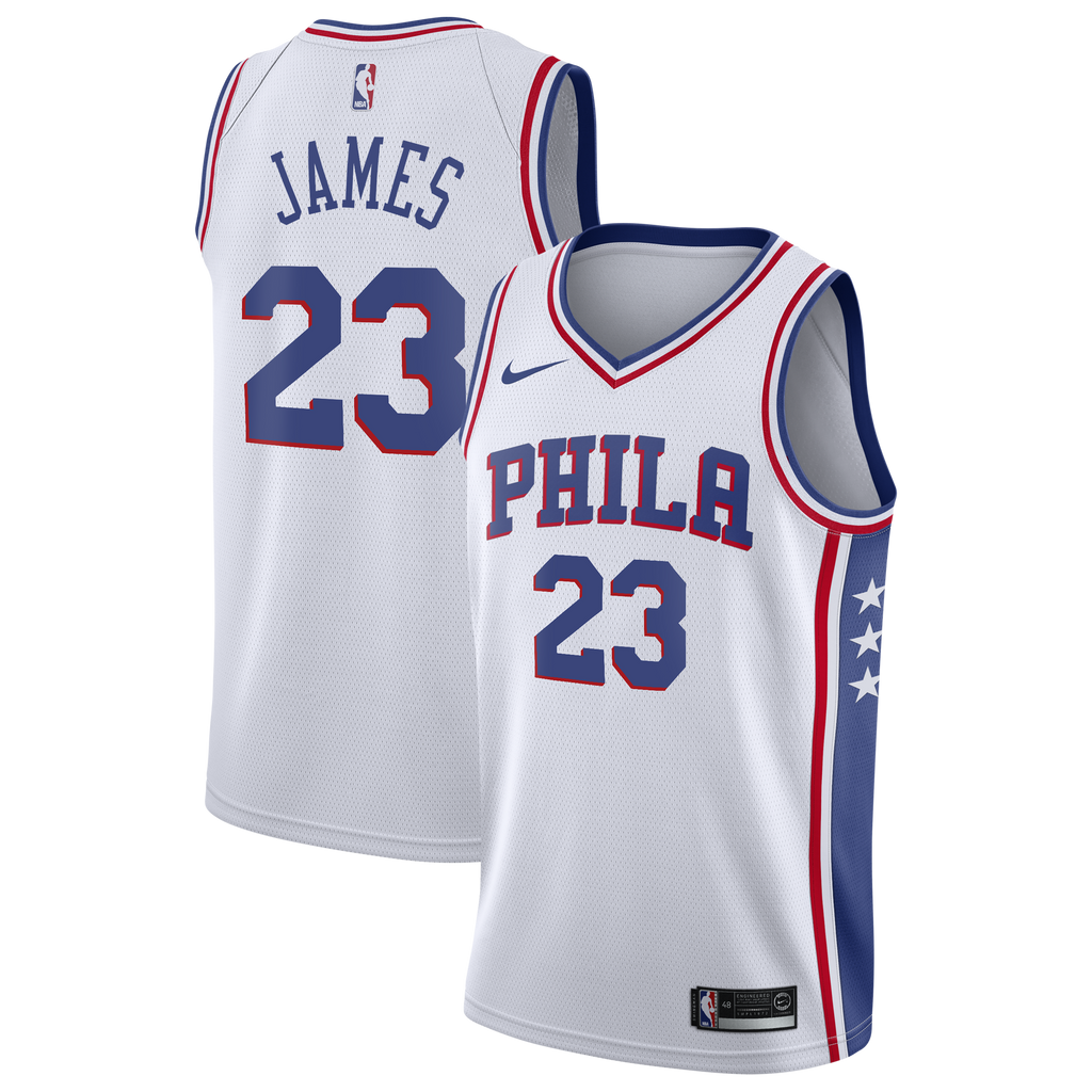 LeBron James Philadelphia 76ers Association Edition Swingman Jersey - White - Youth