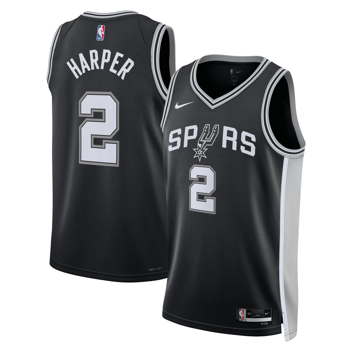 Dylan Harper San Antonio Spurs 2025 Icon Edition Swingman Jersey - Black - Youth