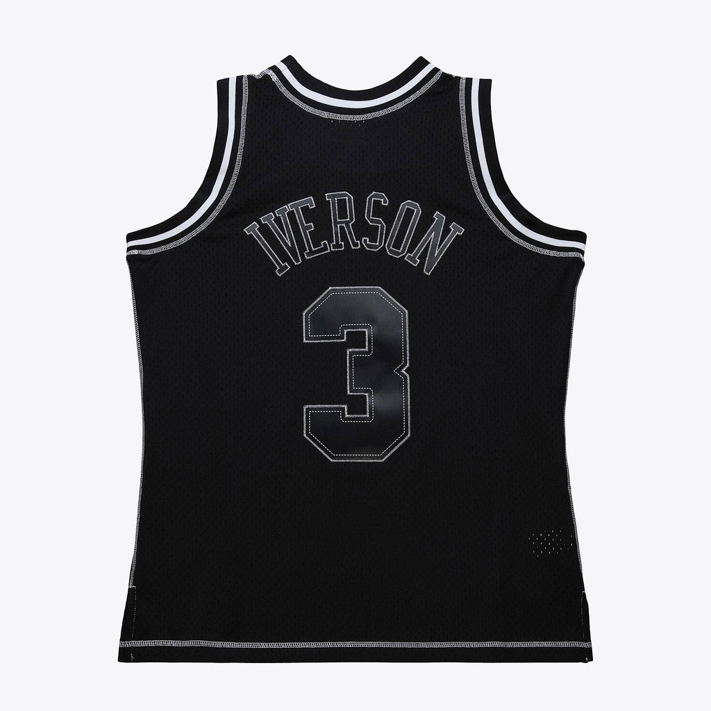 Allen Iverson Philadelphia 76ers 1996 Contrast 2K Swingman Jersey - Black