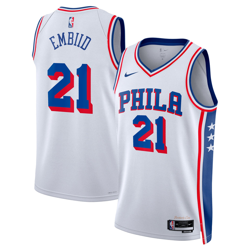 Joel Embiid Philadelphia 76ers Association Edition Swingman Jersey - White - Unisex