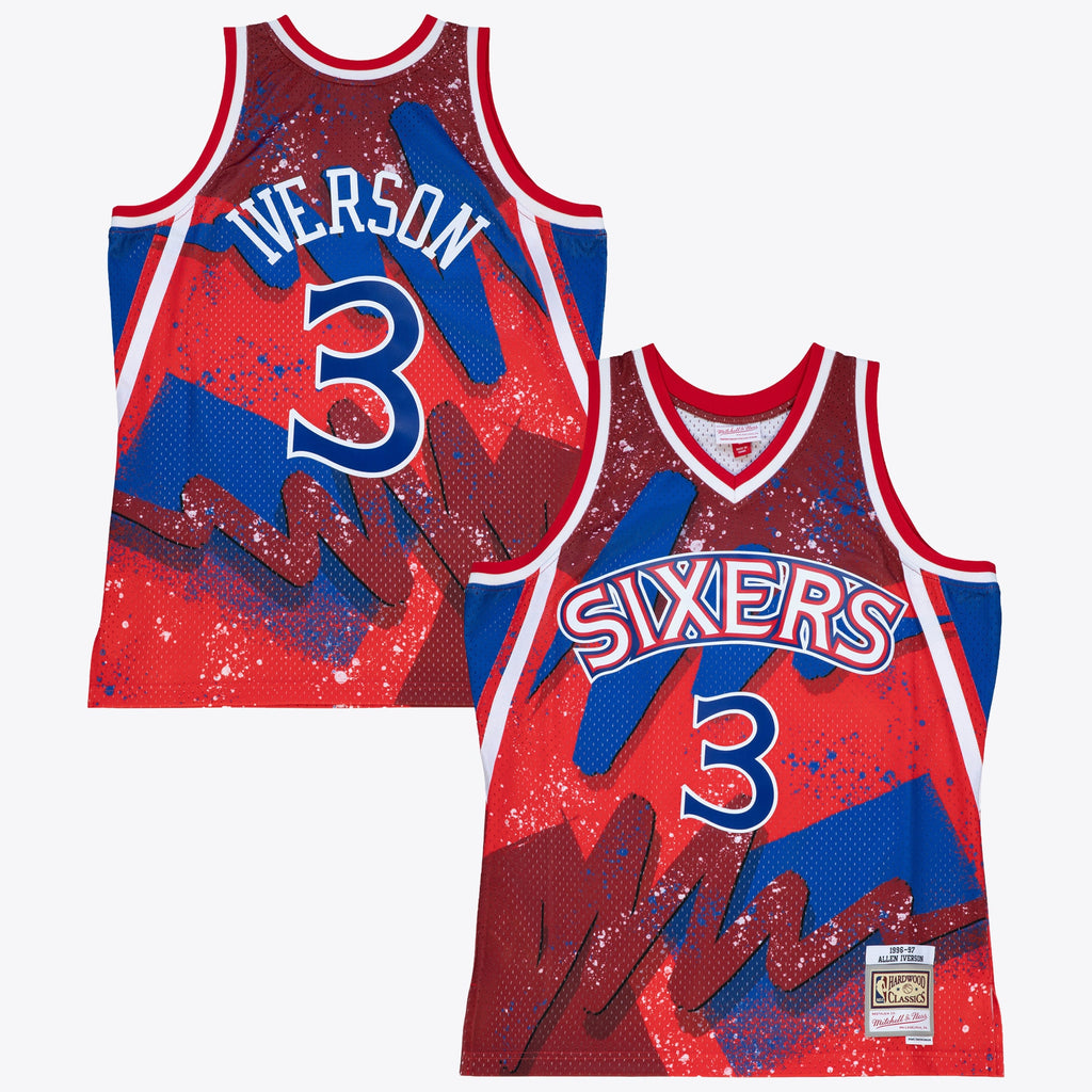 Allen Iverson Philadelphia 76ers 1996 Hyper Hoops Swingman Jersey - Scarlet