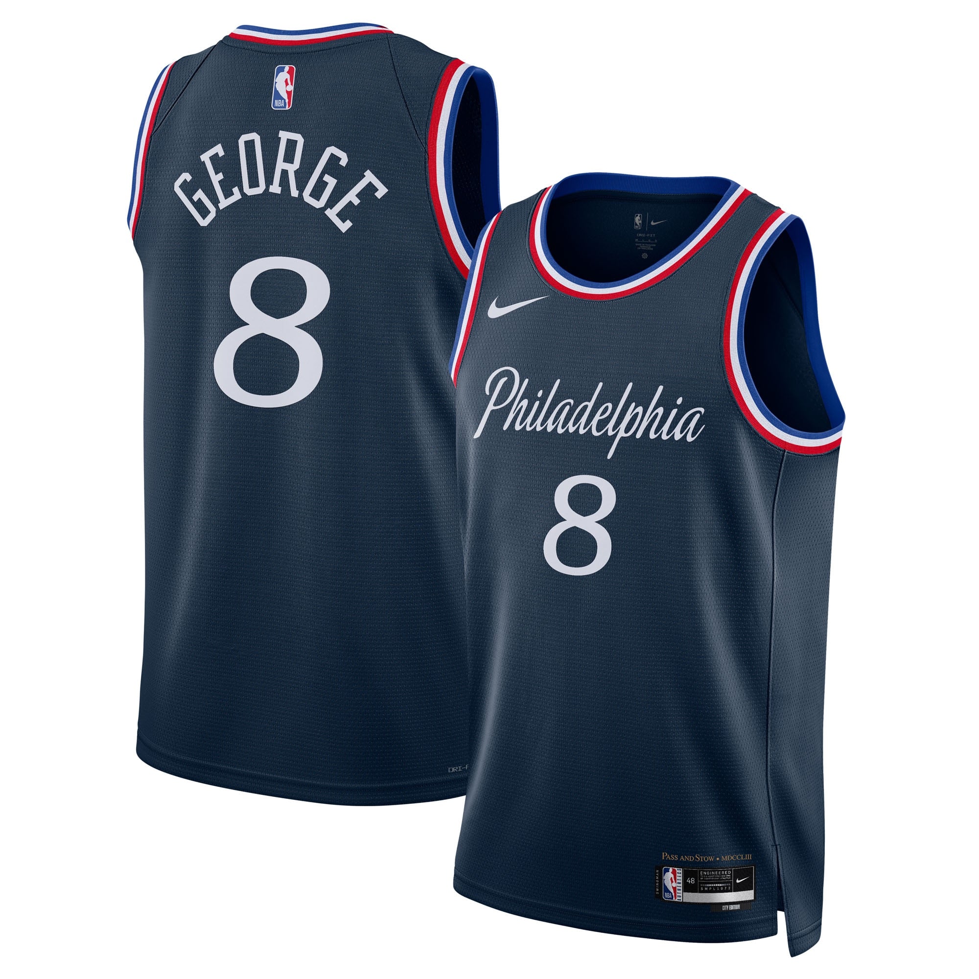 Paul George Philadelphia 76ers 2025/26 City Edition Swingman Jersey - Navy - Unisex