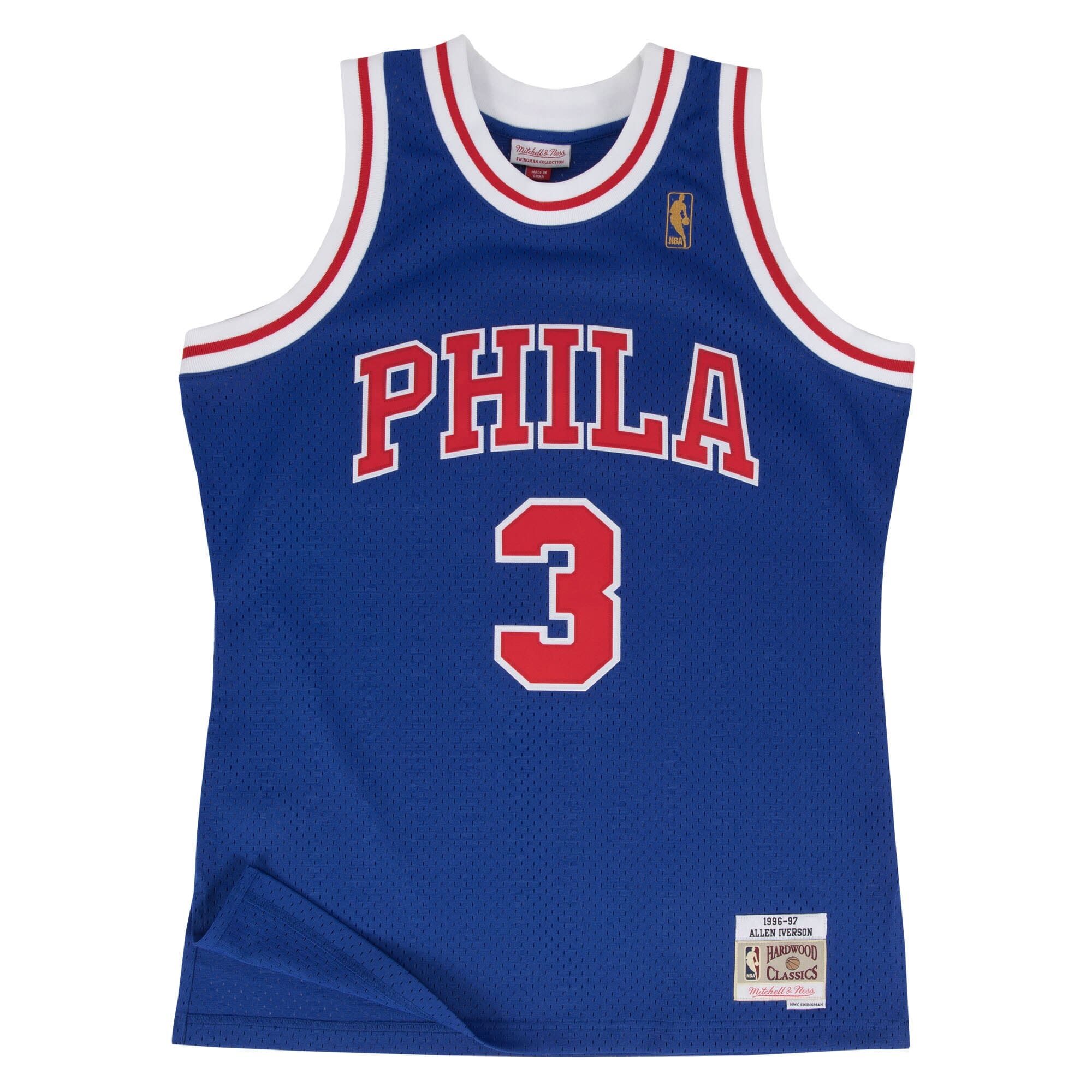 Allen Iverson Philadelphia 76ers 1997 Hardwood Classics Swingman Alternate Jersey - Blue - Mens