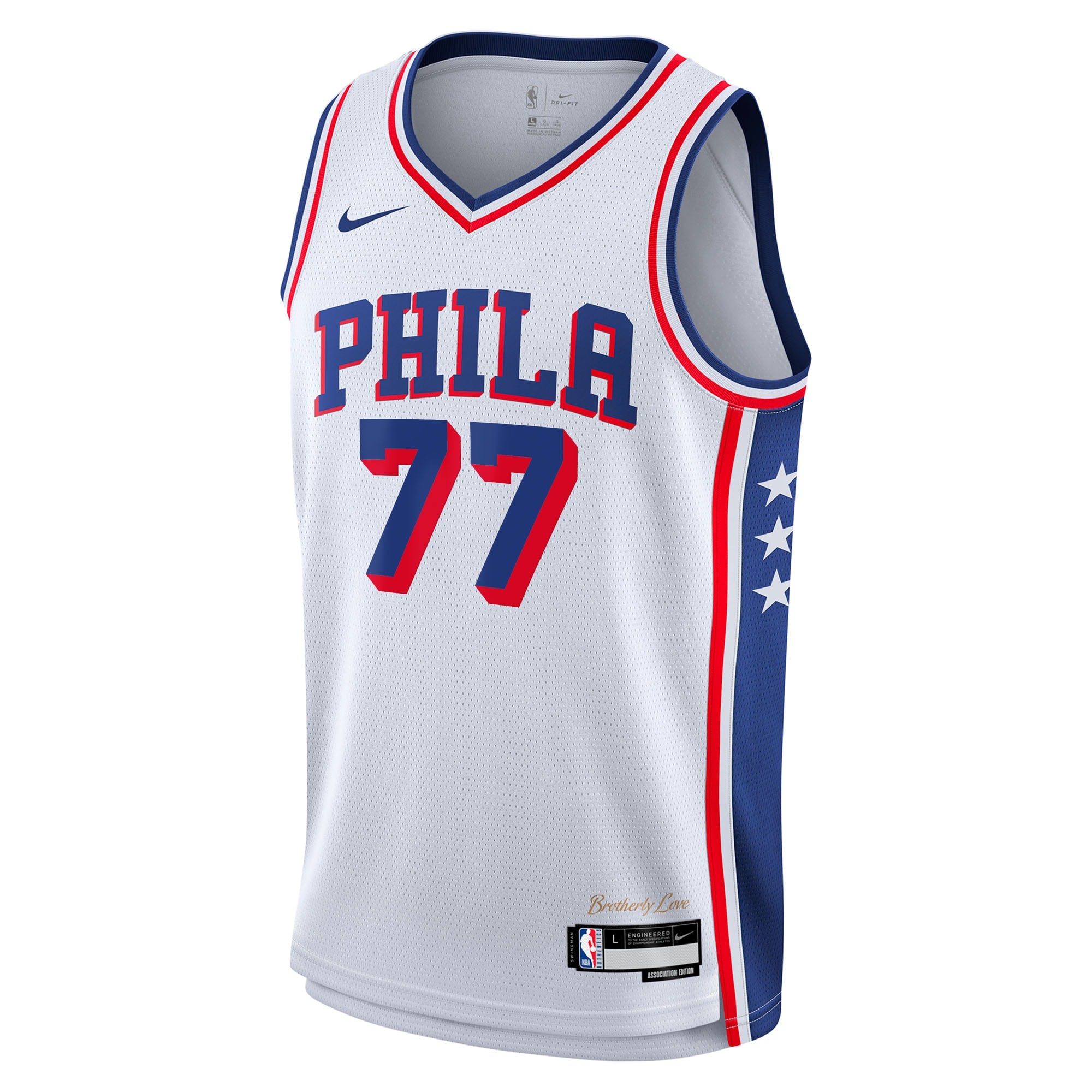 VJ Edgecombe Philadelphia 76ers Association Edition Swingman Jersey - White - Youth