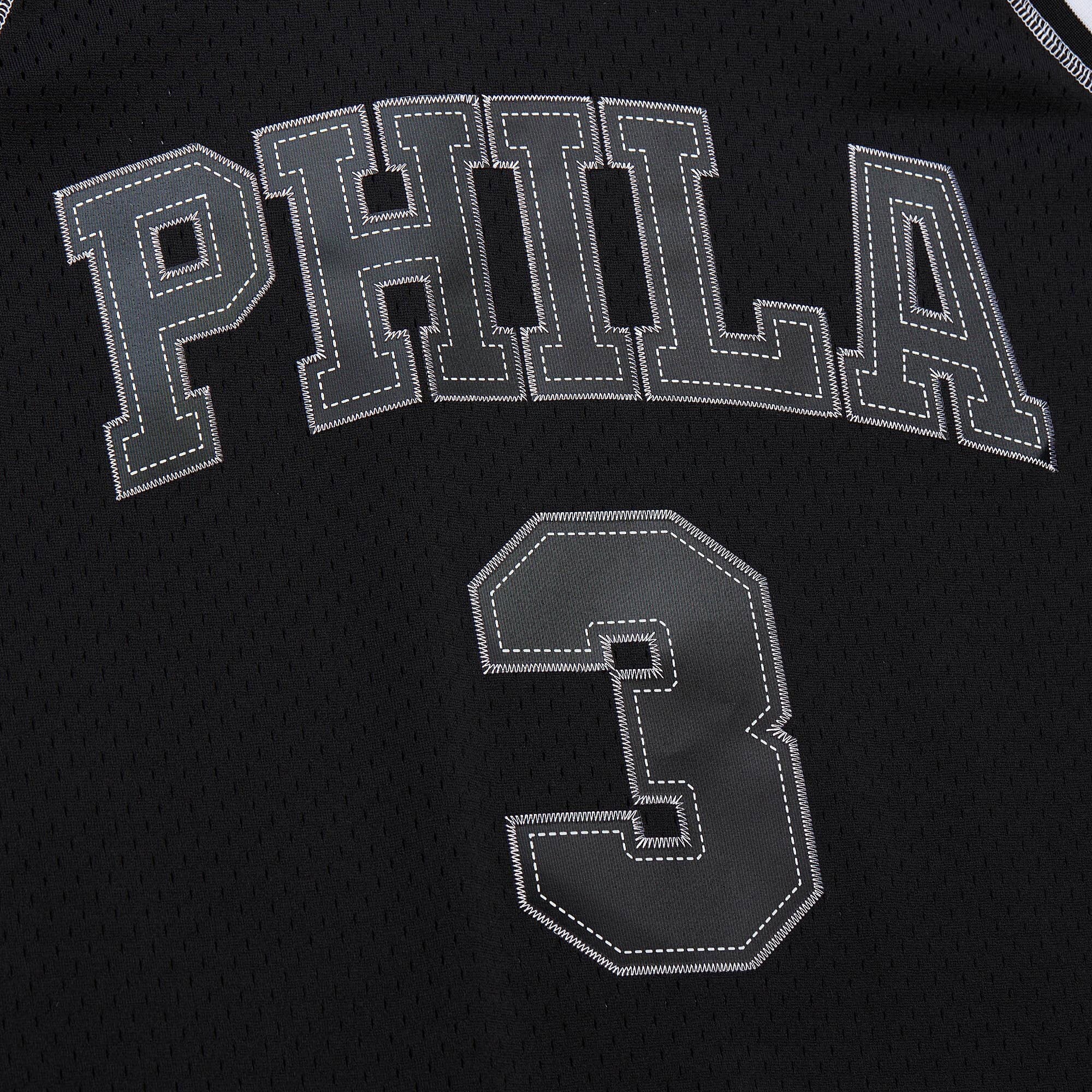 Allen Iverson Philadelphia 76ers 1996 Contrast 2K Swingman Jersey - Black