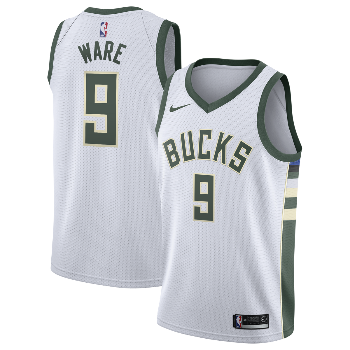 Kel'el Ware Milwaukee Bucks Association Edition Swingman Jersey - White - Youth