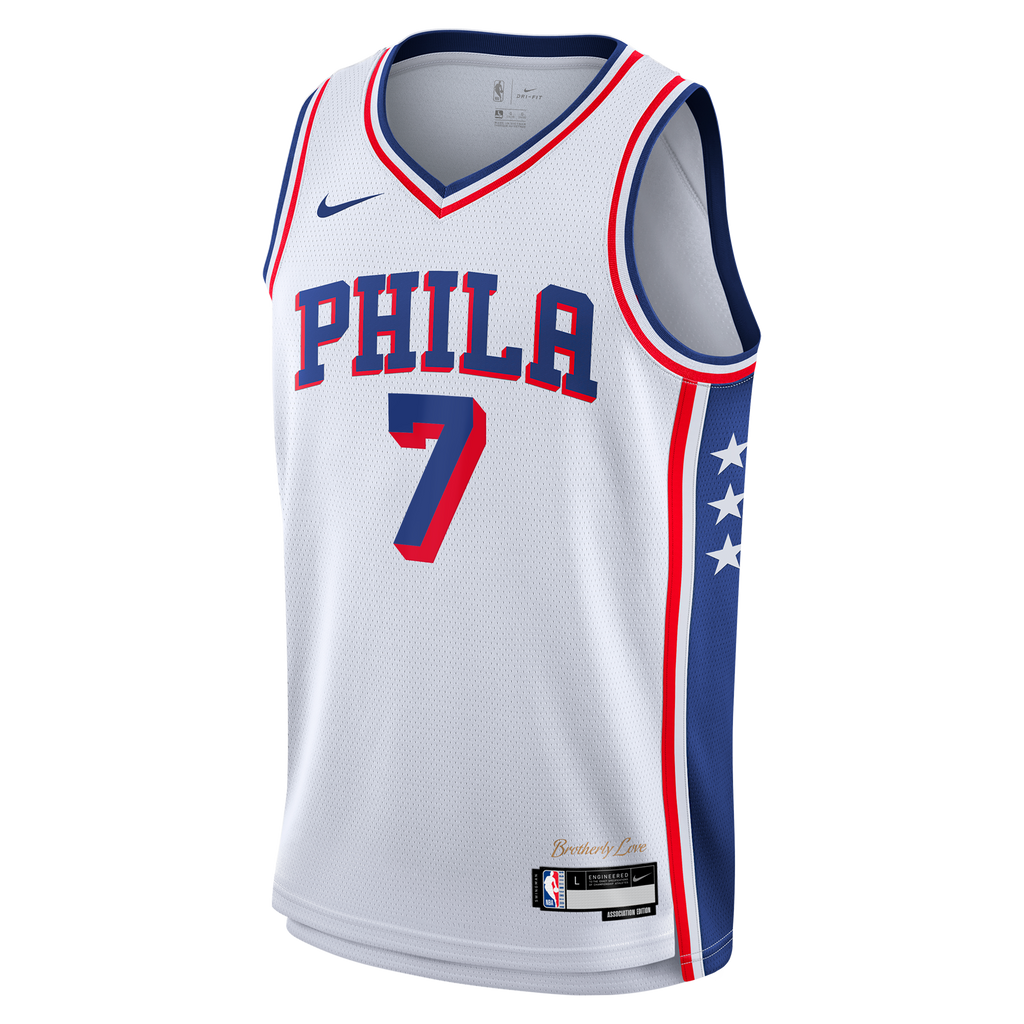 Jaylen Brown Philadelphia 76ers Association Edition Swingman Jersey - White - Youth