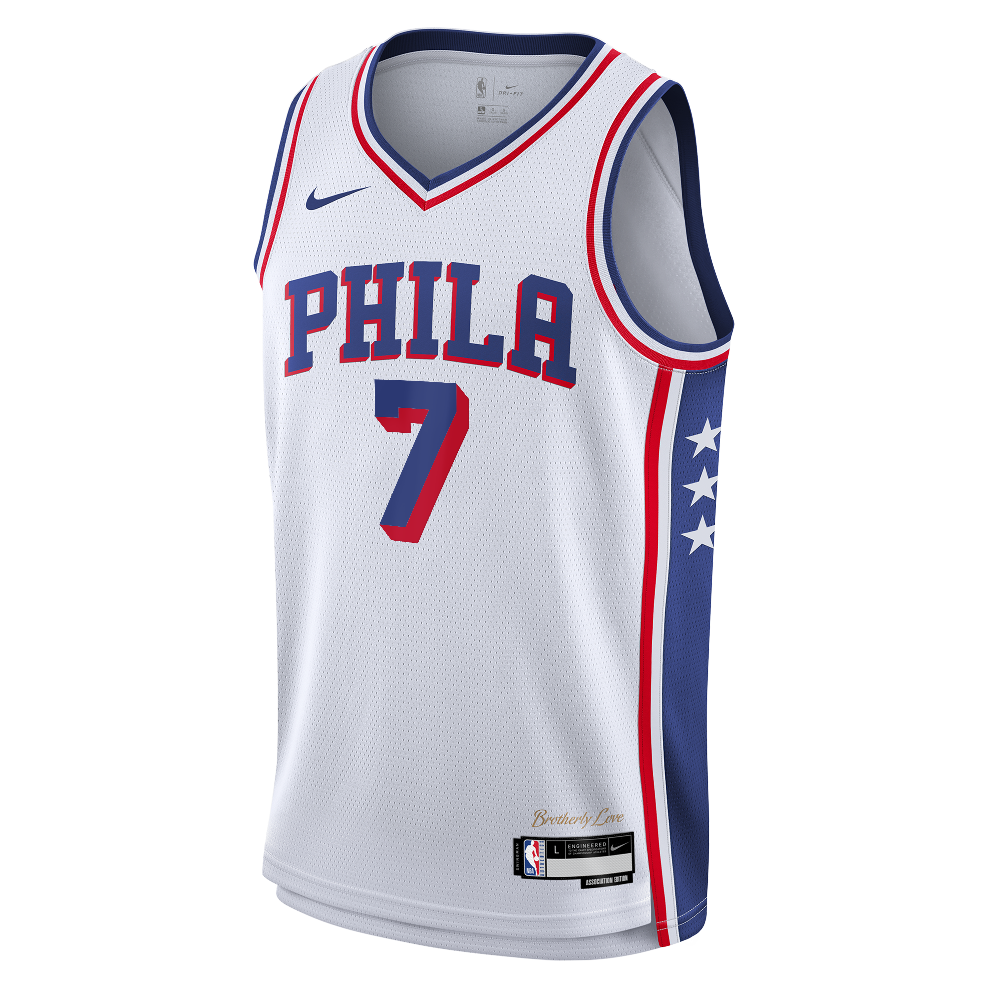 Jaylen Brown Philadelphia 76ers Association Edition Swingman Jersey - White - Youth