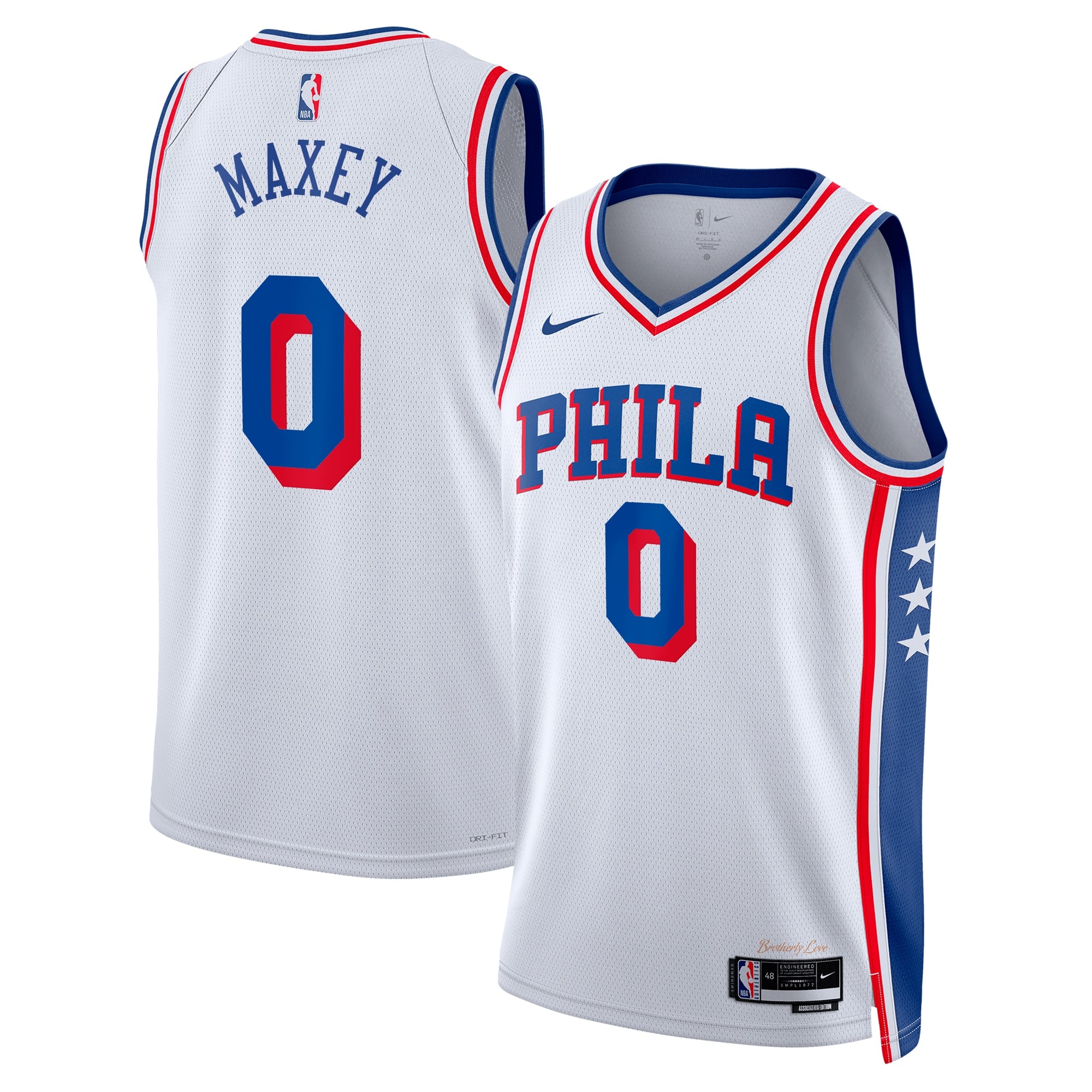 Tyrese Maxey Philadelphia 76ers Association Edition Swingman Jersey - White - Unisex